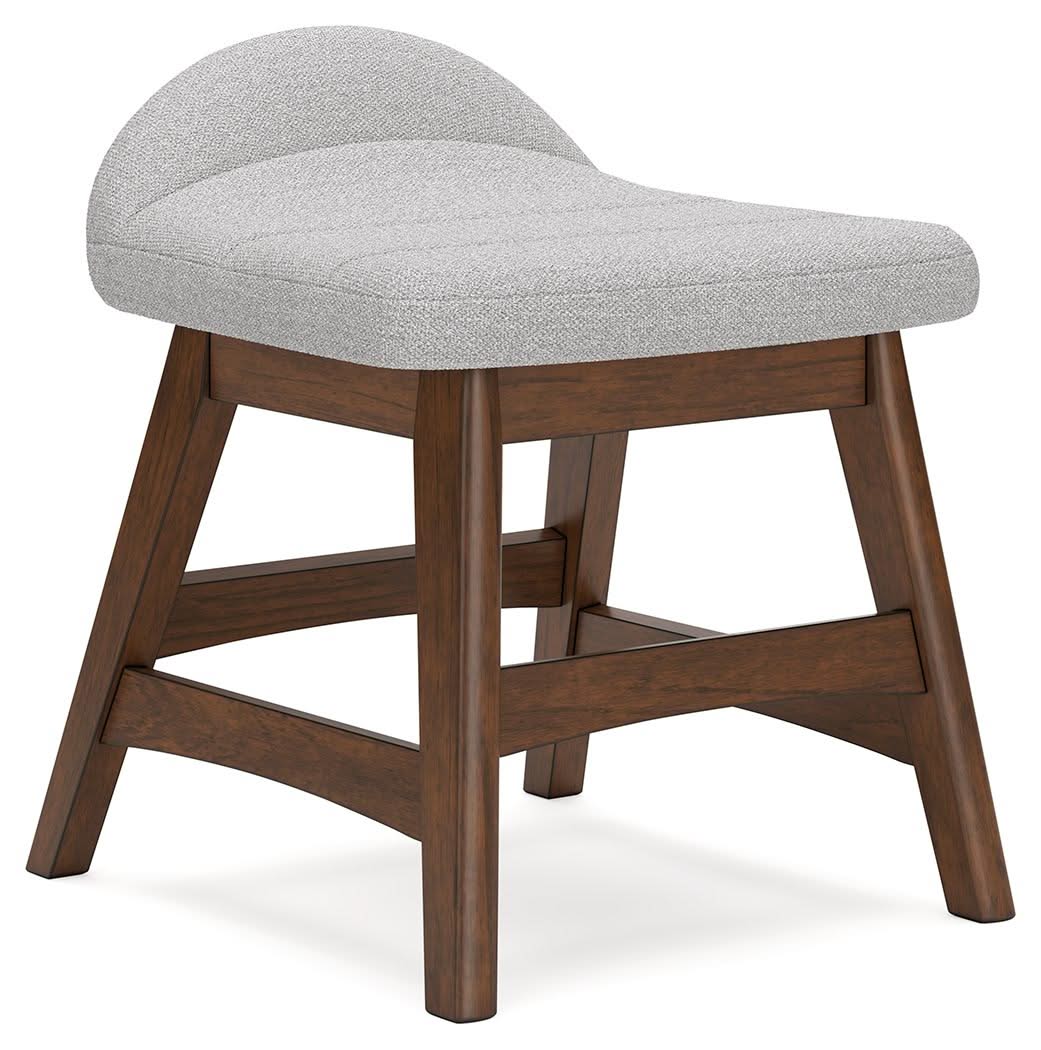 Lyncott - Home Office Desk Chair - Light Gray / Brown - Image 2