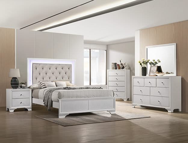 Lyssa - Queen Bed With LED - Oat / Frost - Image 3