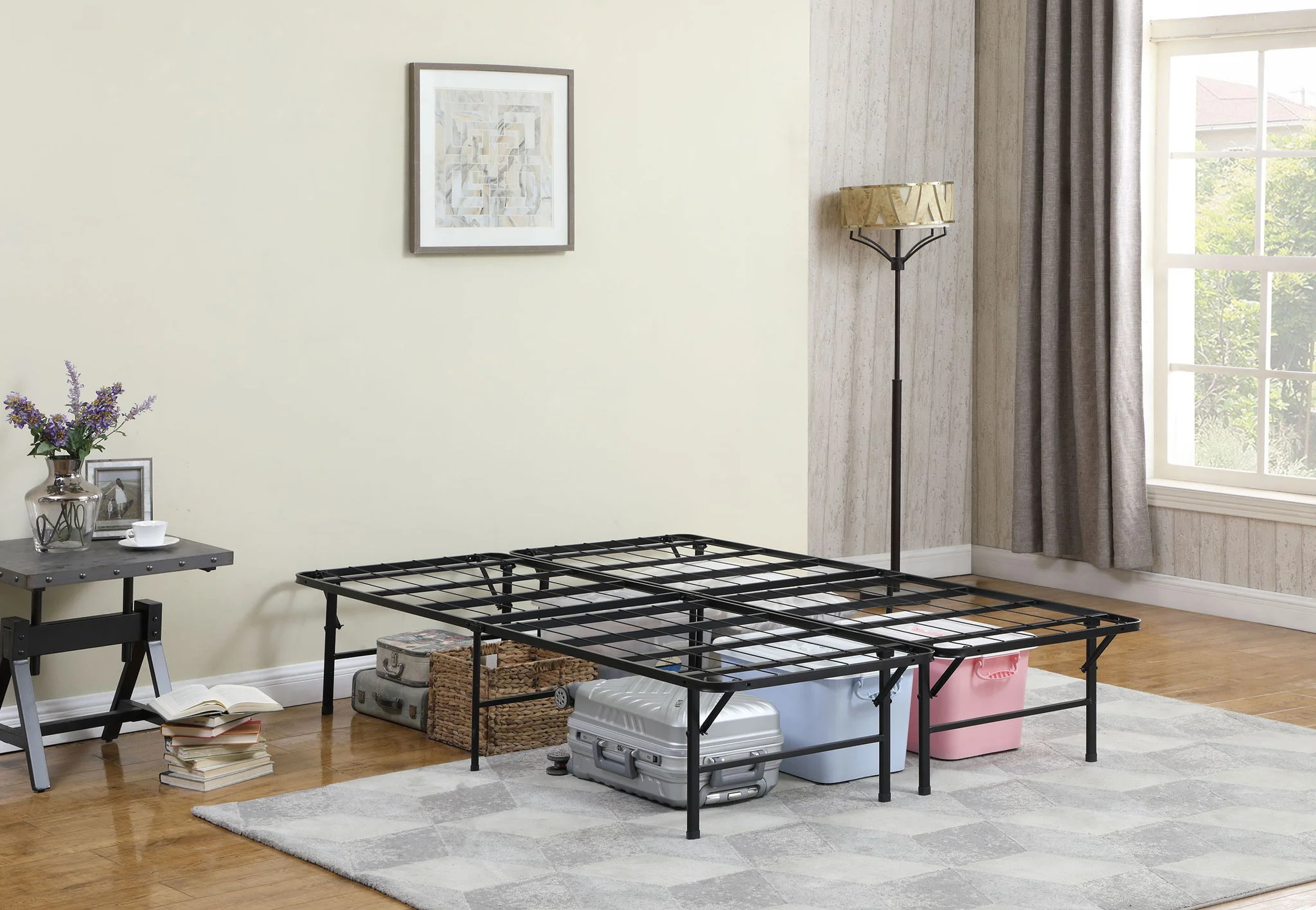 Mabel Metal California King Support Platform Bed Black - Image 3
