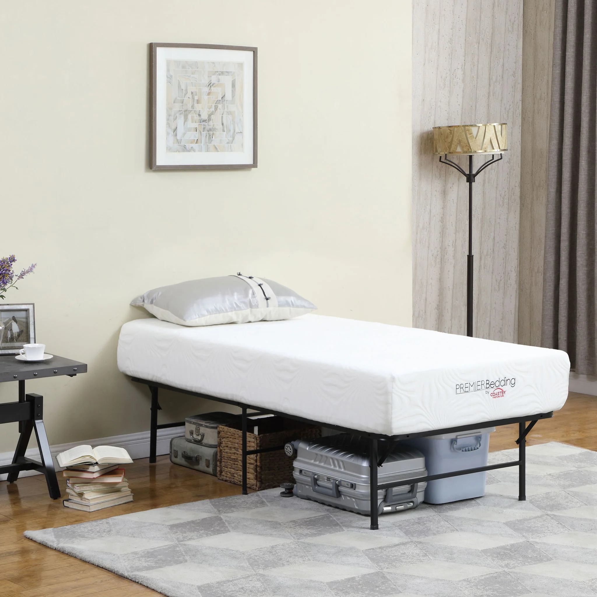 Mabel Metal Twin Mattress Support Platform Bed Black - Image 3