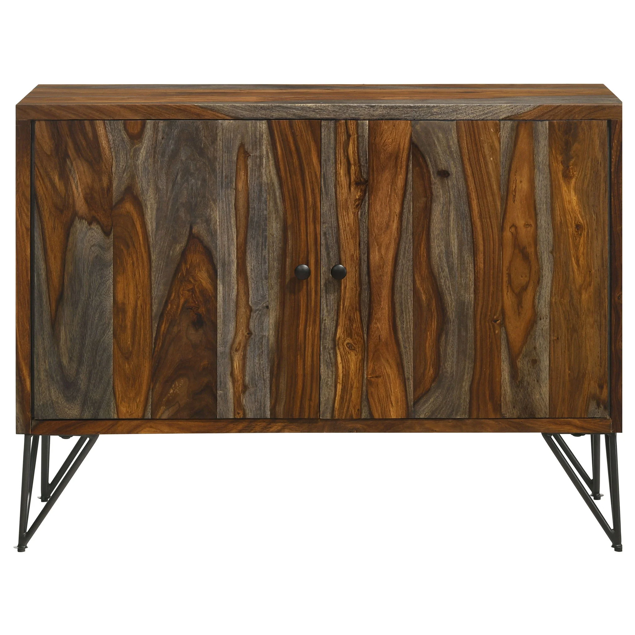 Macon 2-door Sheesham Wood Storage Accent Cabinet Grey - Image 2