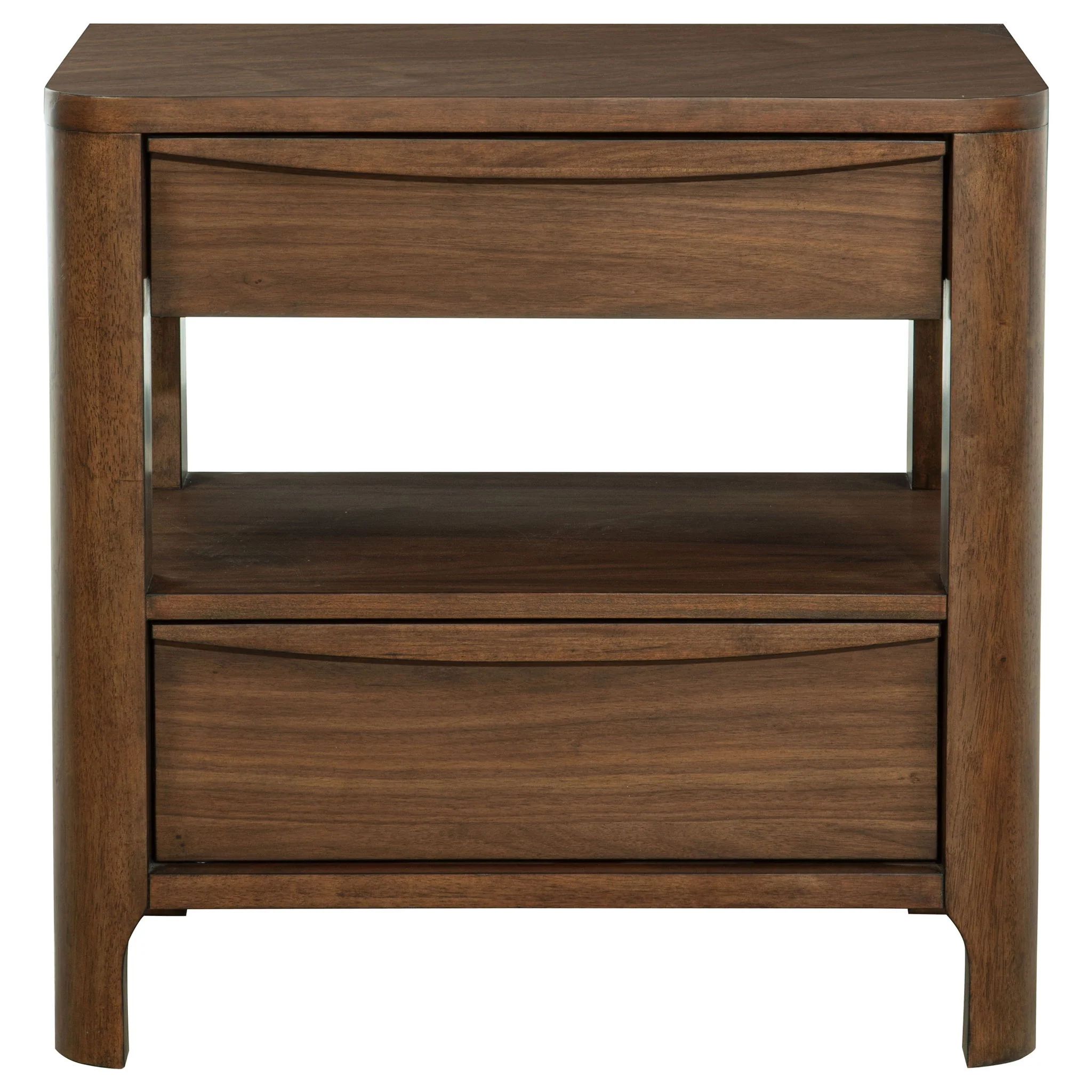 Maderia 2-drawer Nightstand Bedside Table Walnut - Image 2