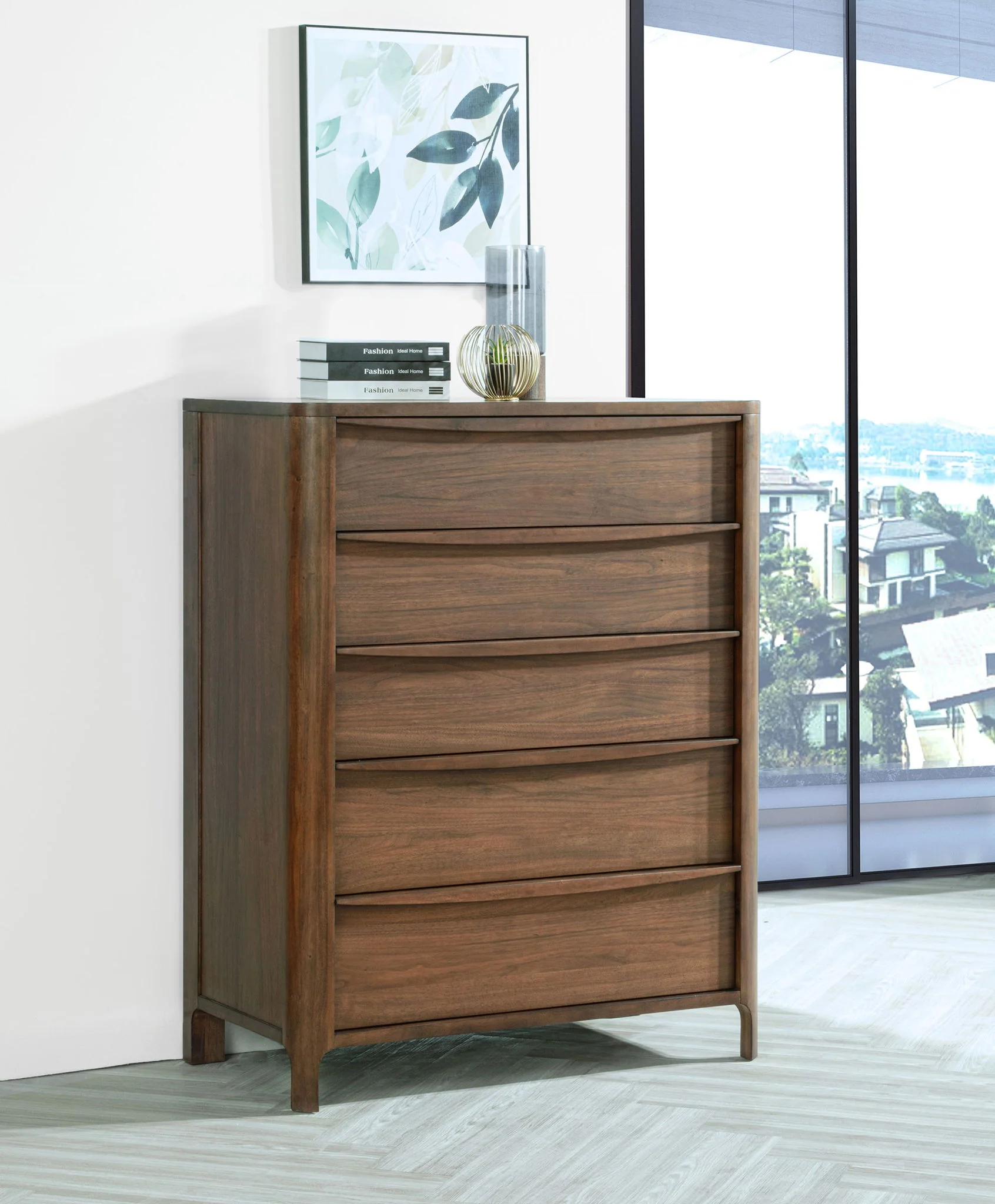 Maderia 5-drawer Chest of Drawers Walnut - Image 3