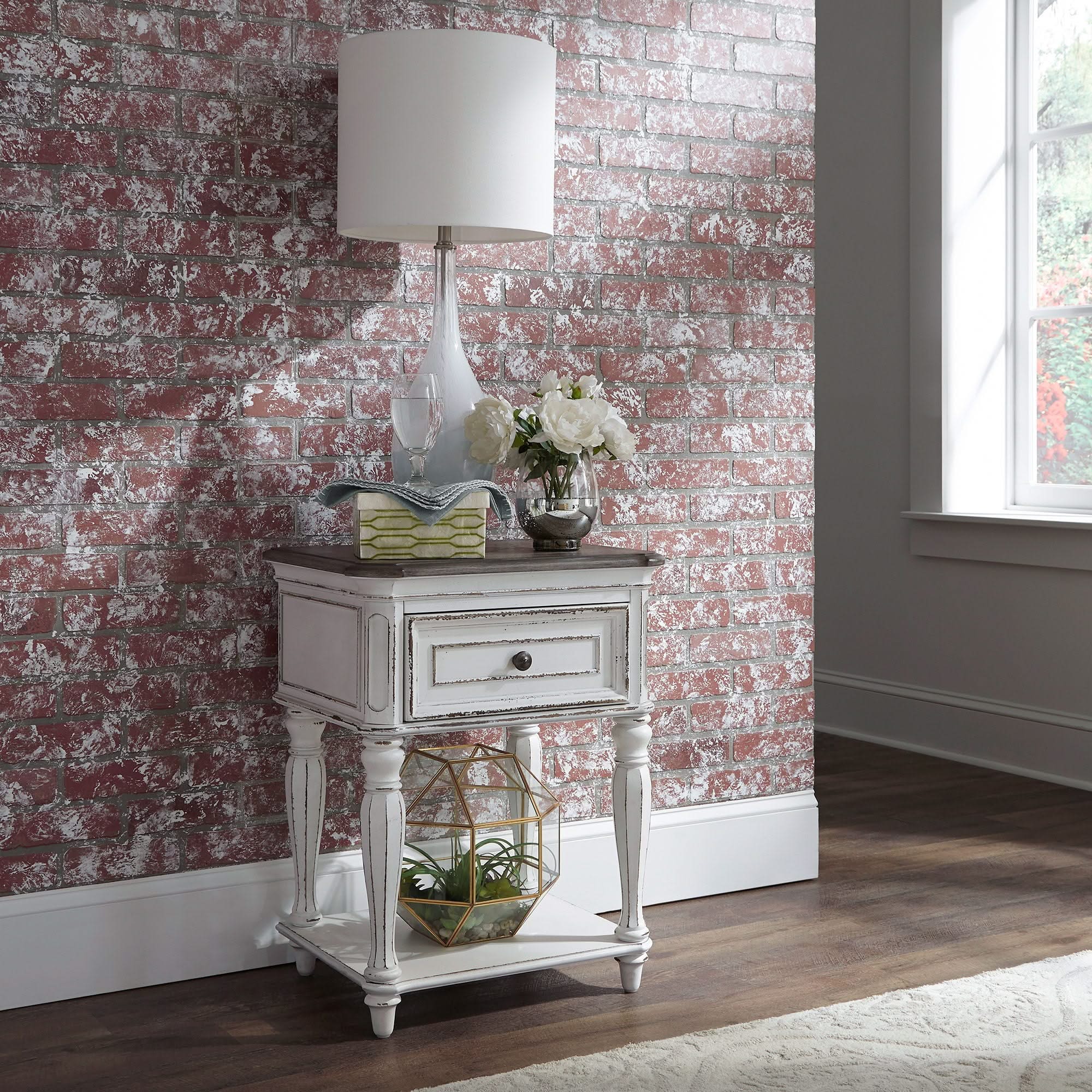 Magnolia Manor - Leg Nightstand - Antique White - Image 2
