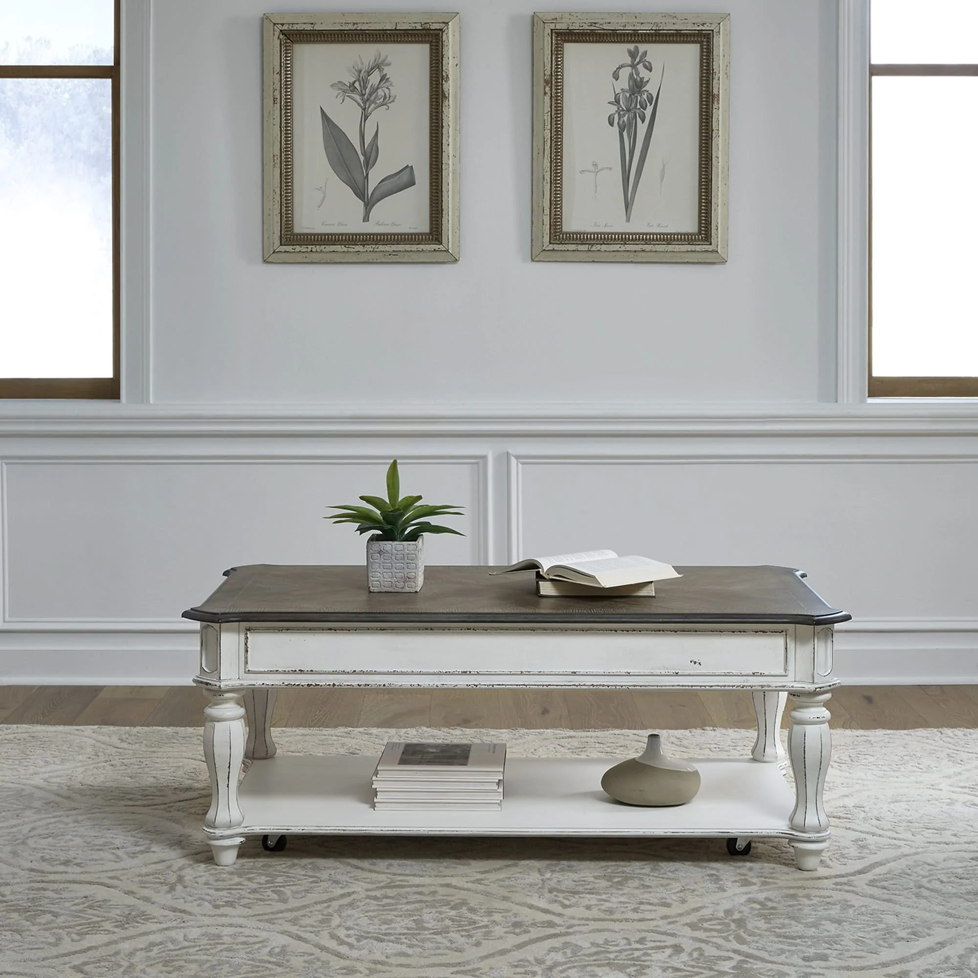 Magnolia Manor - Lift Top Cocktail Table - Antique White - Image 4