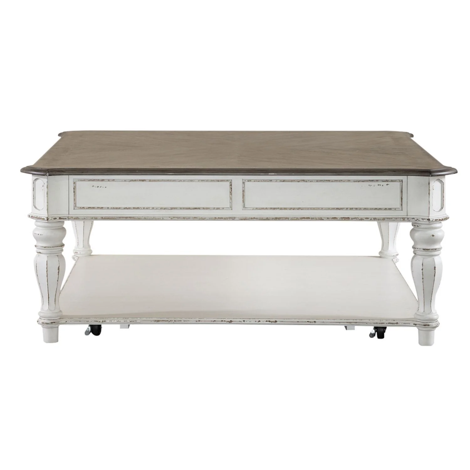 Magnolia Manor - Oversized Square Cocktail Table - Antique White - Image 2