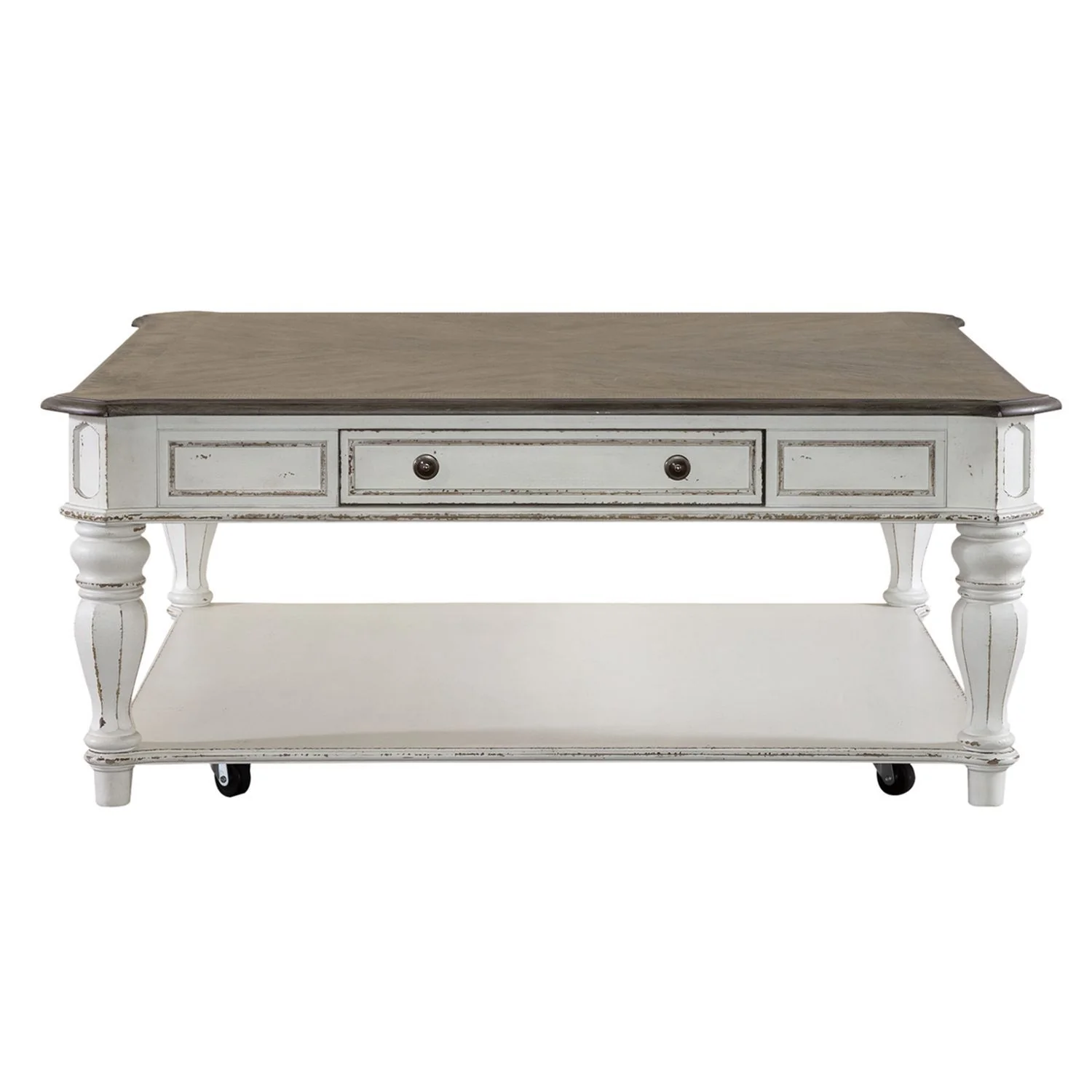 Magnolia Manor - Oversized Square Cocktail Table - Antique White - Image 4