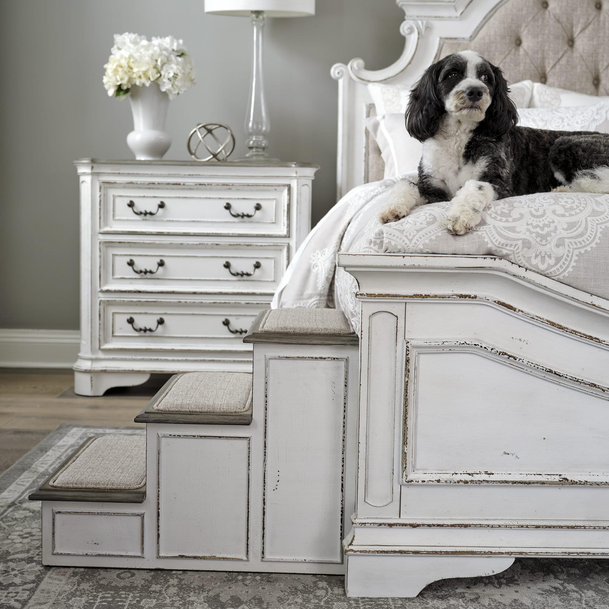 Magnolia Manor - Pet Steps - Antique White - Image 2