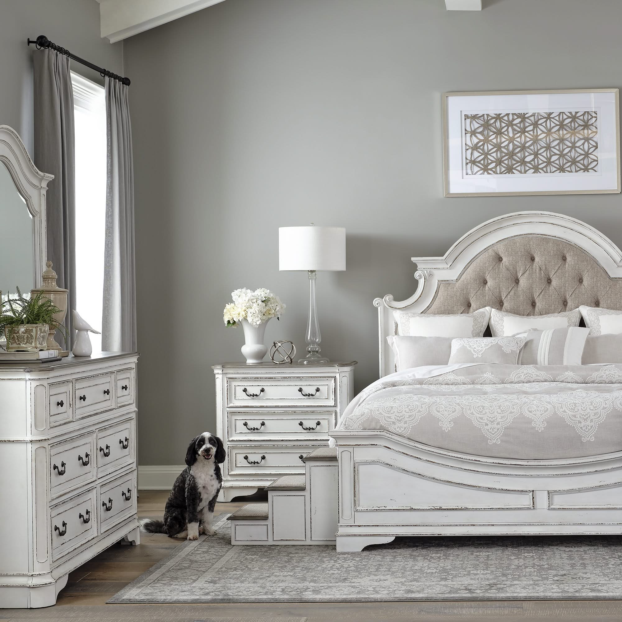 Magnolia Manor - Pet Steps - Antique White - Image 4