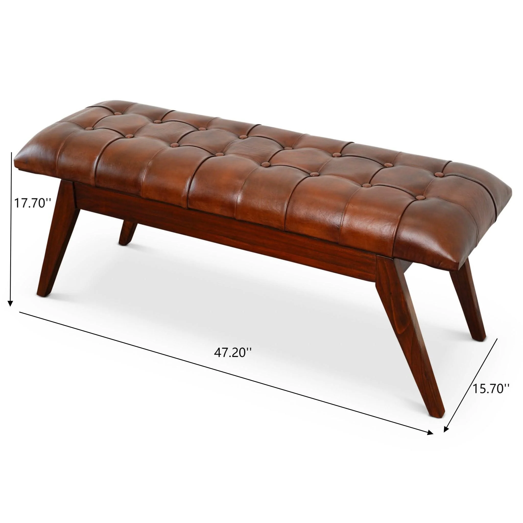 Maja - Bench - Cognac / Dark Brown - Image 4