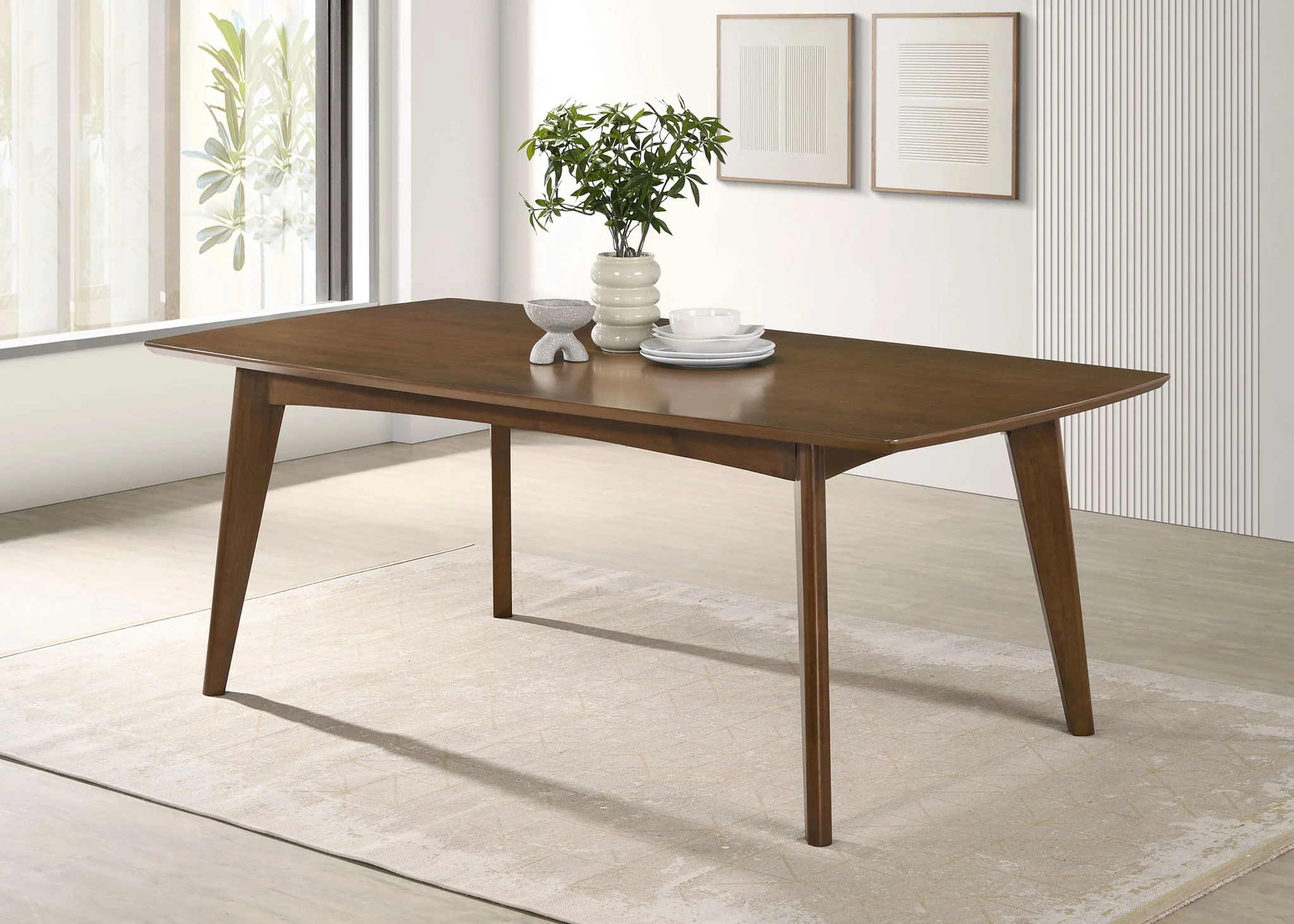 Malone Rectangular 78-inch Wood Dining Table Dark Walnut - Image 4