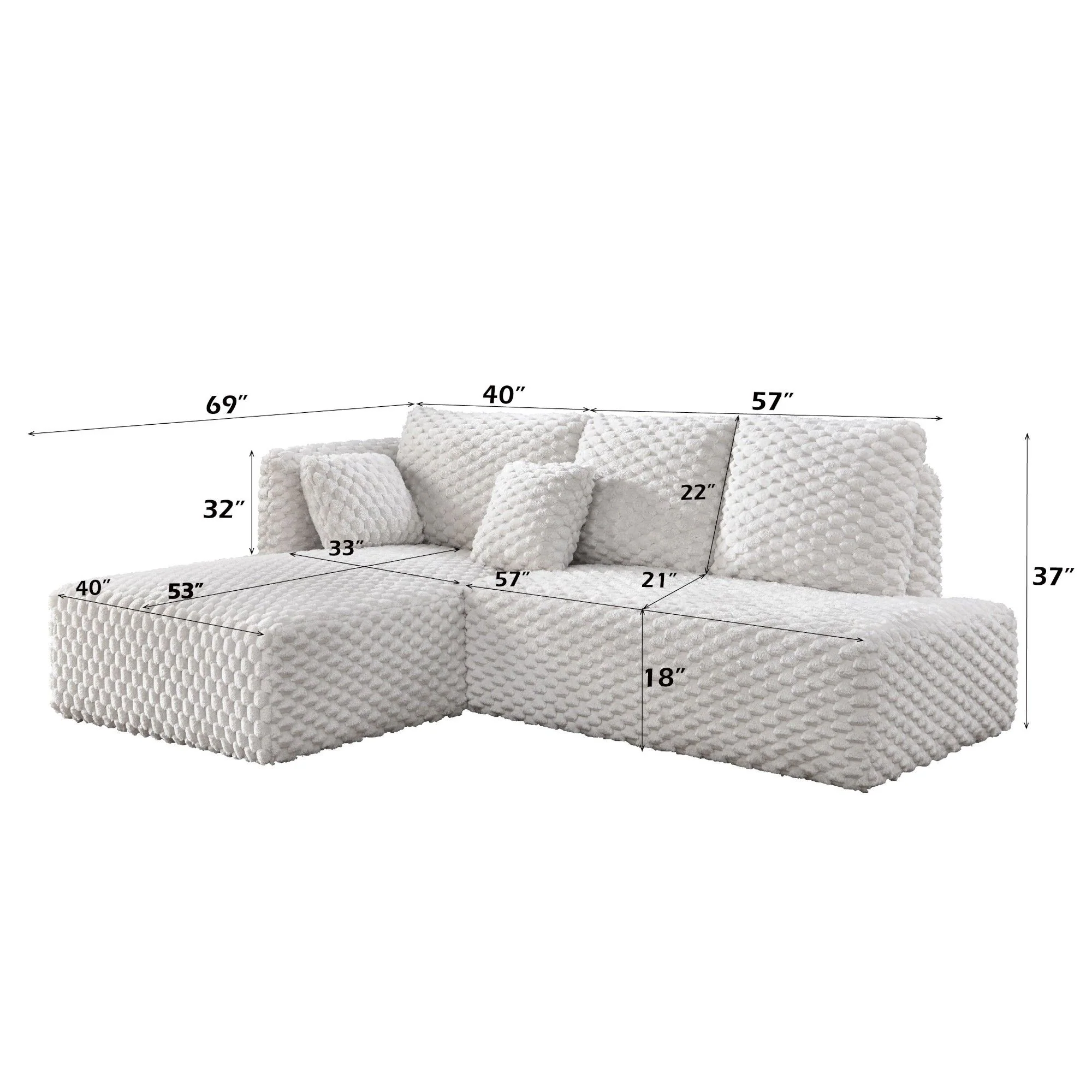 Manya - Sectional Sofa - Ivory - Image 2