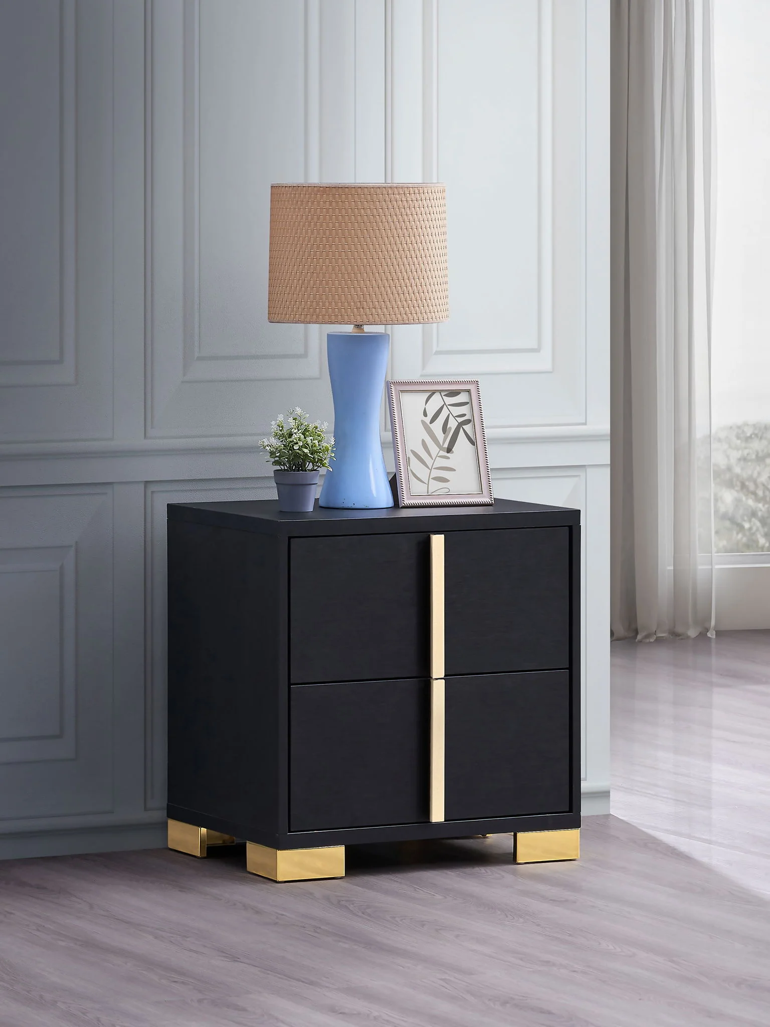 Marceline 2-drawer Nightstand Black - Image 3