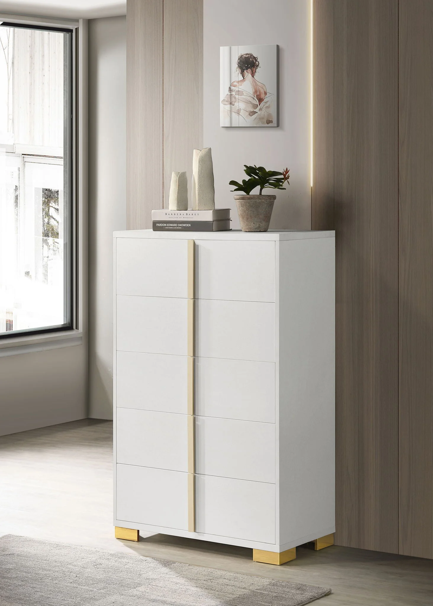 Marceline 5-drawer Bedroom Chest White - Image 2