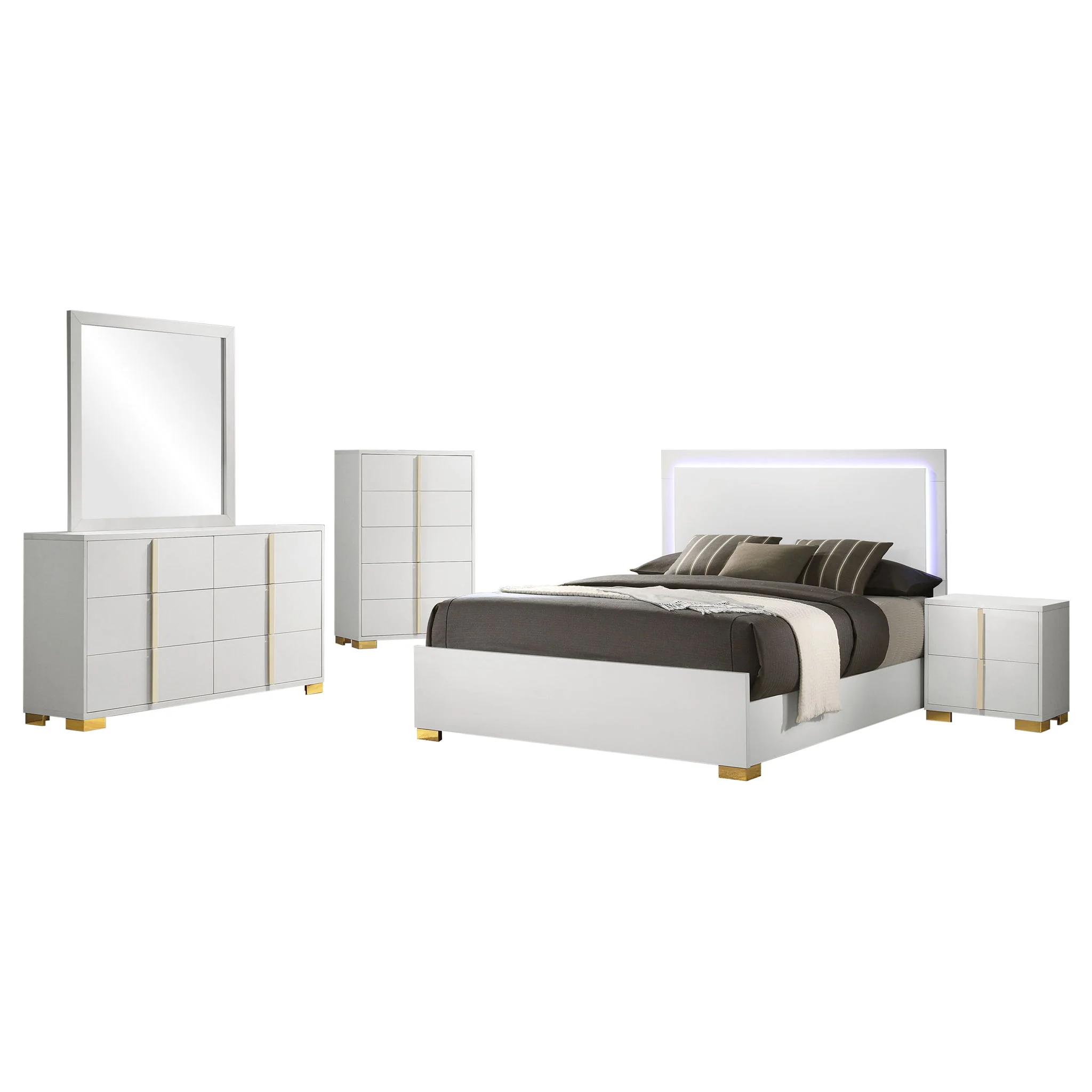 Marceline 5-piece Queen Bedroom Set White - Image 2