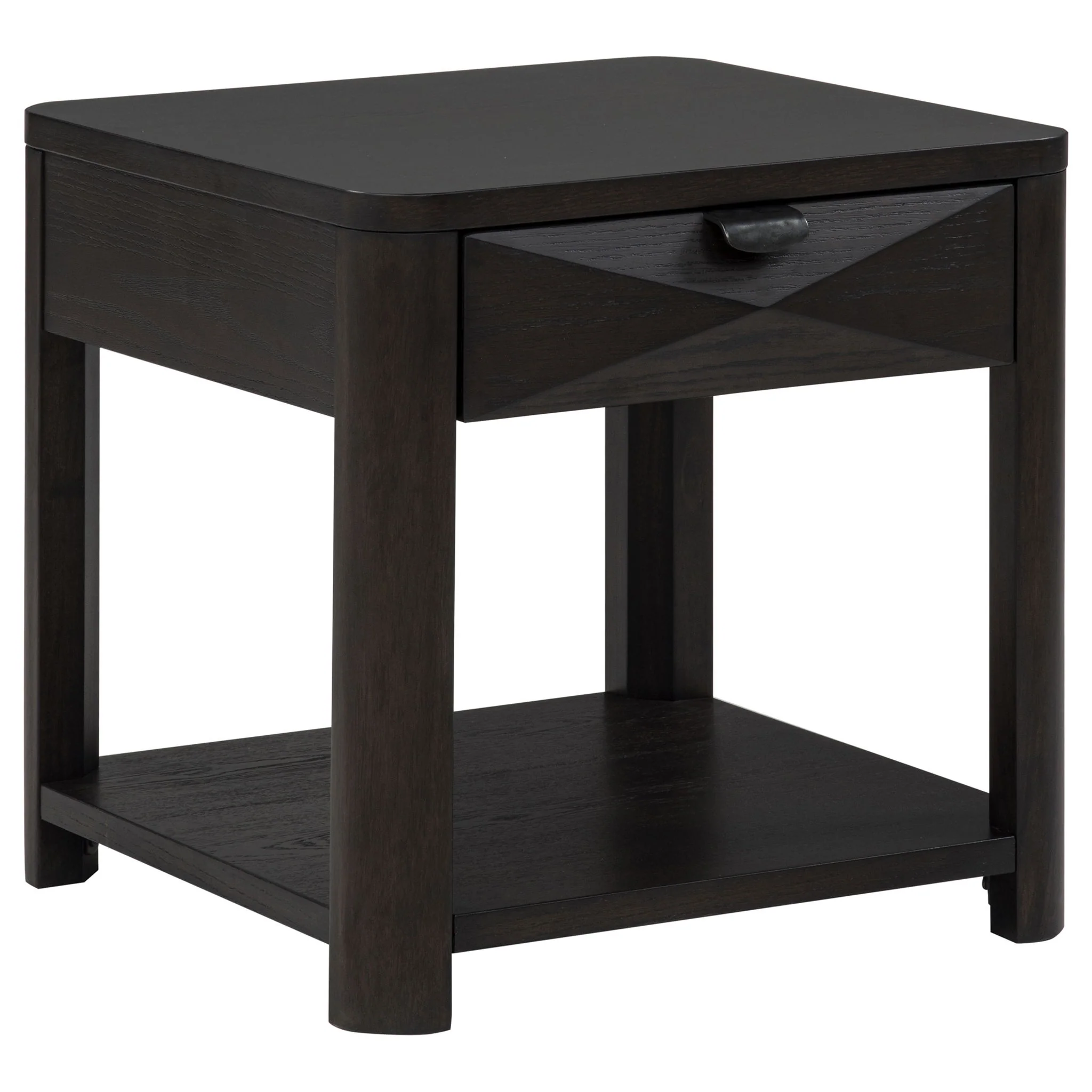 Marcelo Wood End Table with Drawer and Shelf Coffee