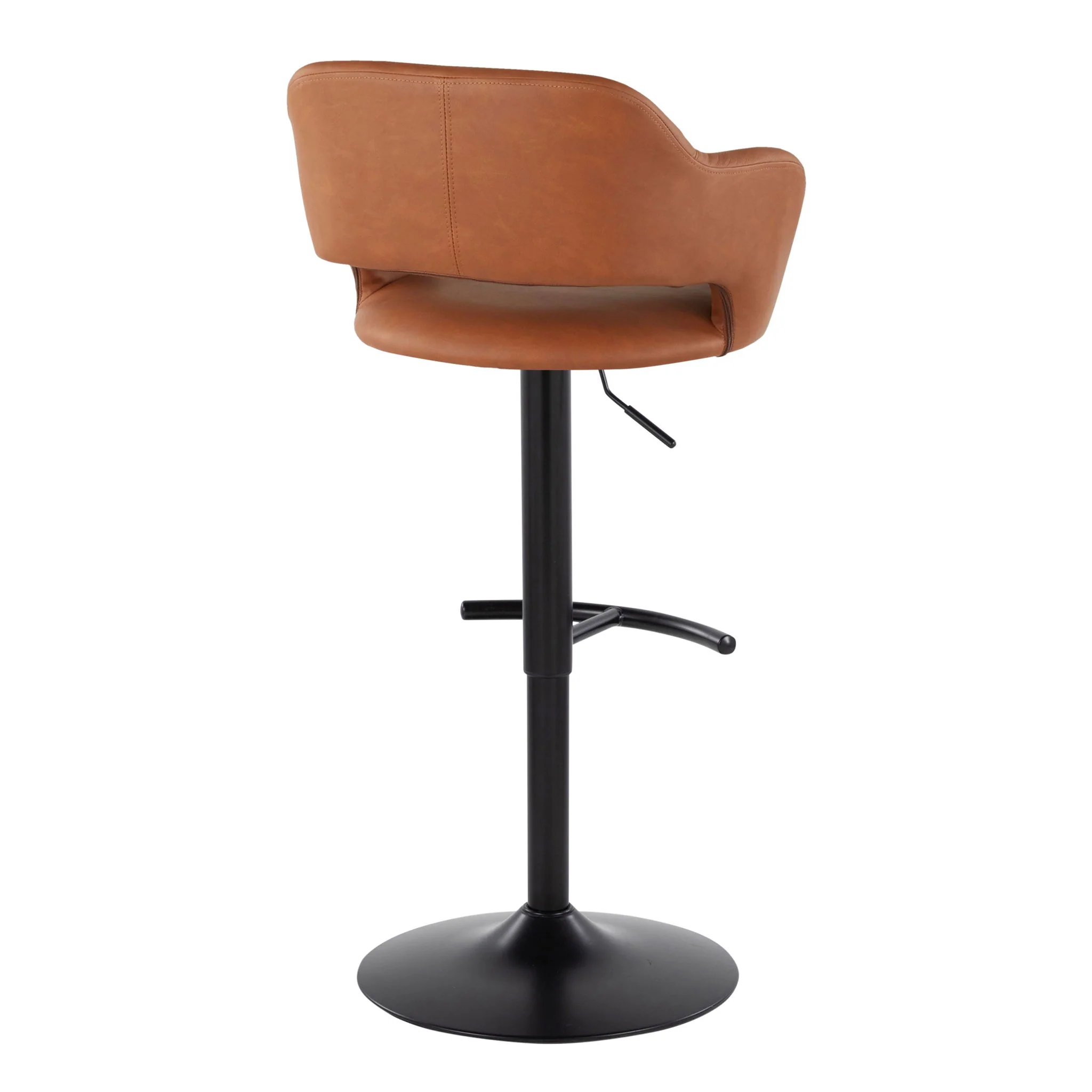 Margarite - Contemporary Adjustable Barstool With Swivel With Rounded T Footrest (Set of 2) - Image 12