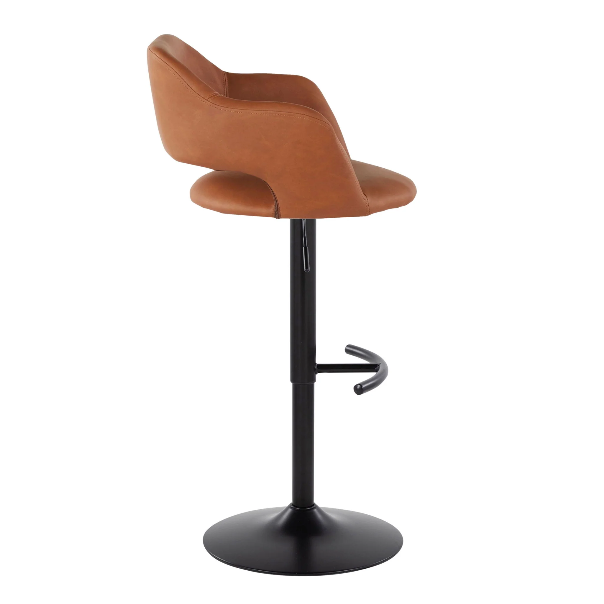 Margarite - Contemporary Adjustable Barstool With Swivel With Rounded T Footrest (Set of 2) - Image 13