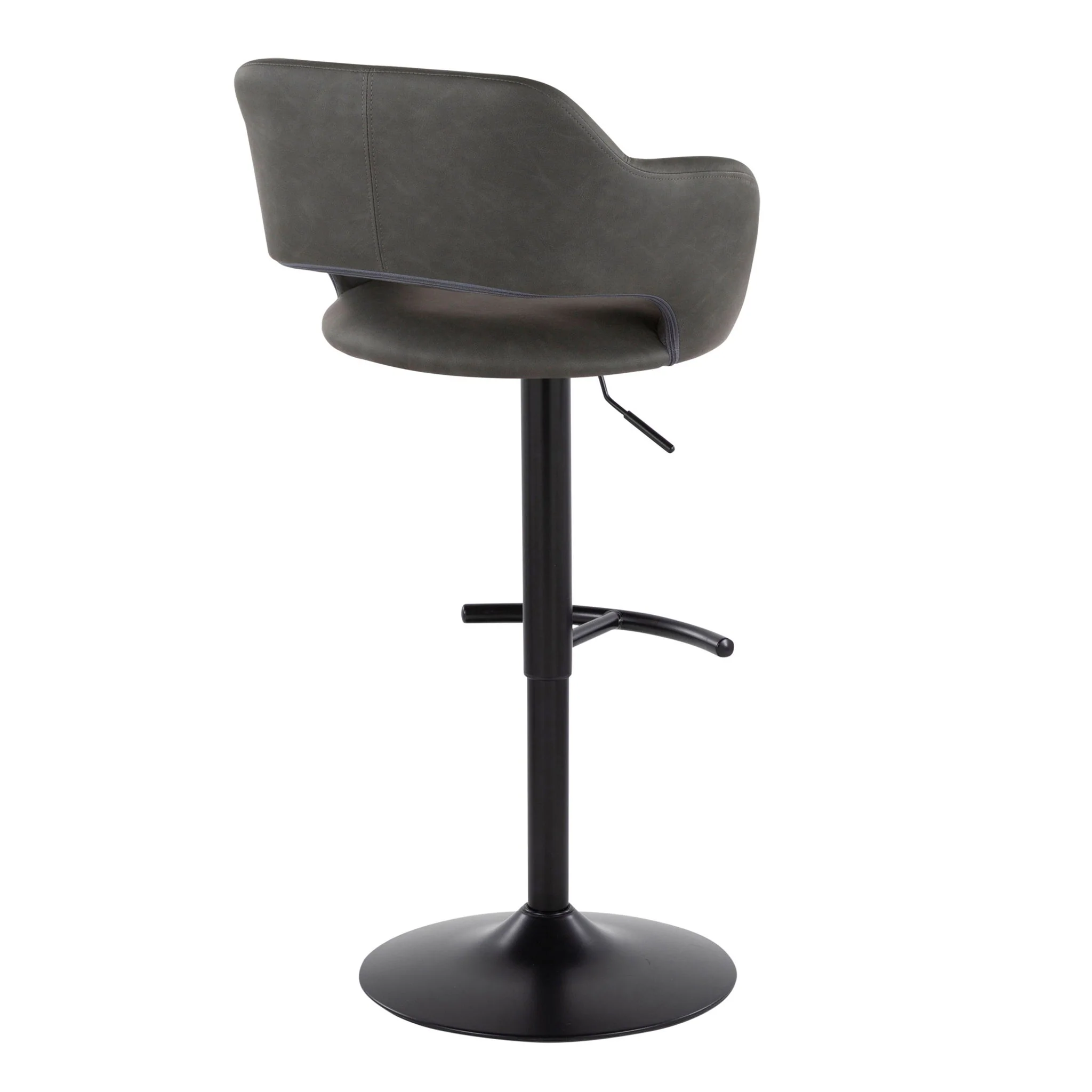 Margarite - Contemporary Adjustable Barstool With Swivel With Rounded T Footrest (Set of 2) - Image 15
