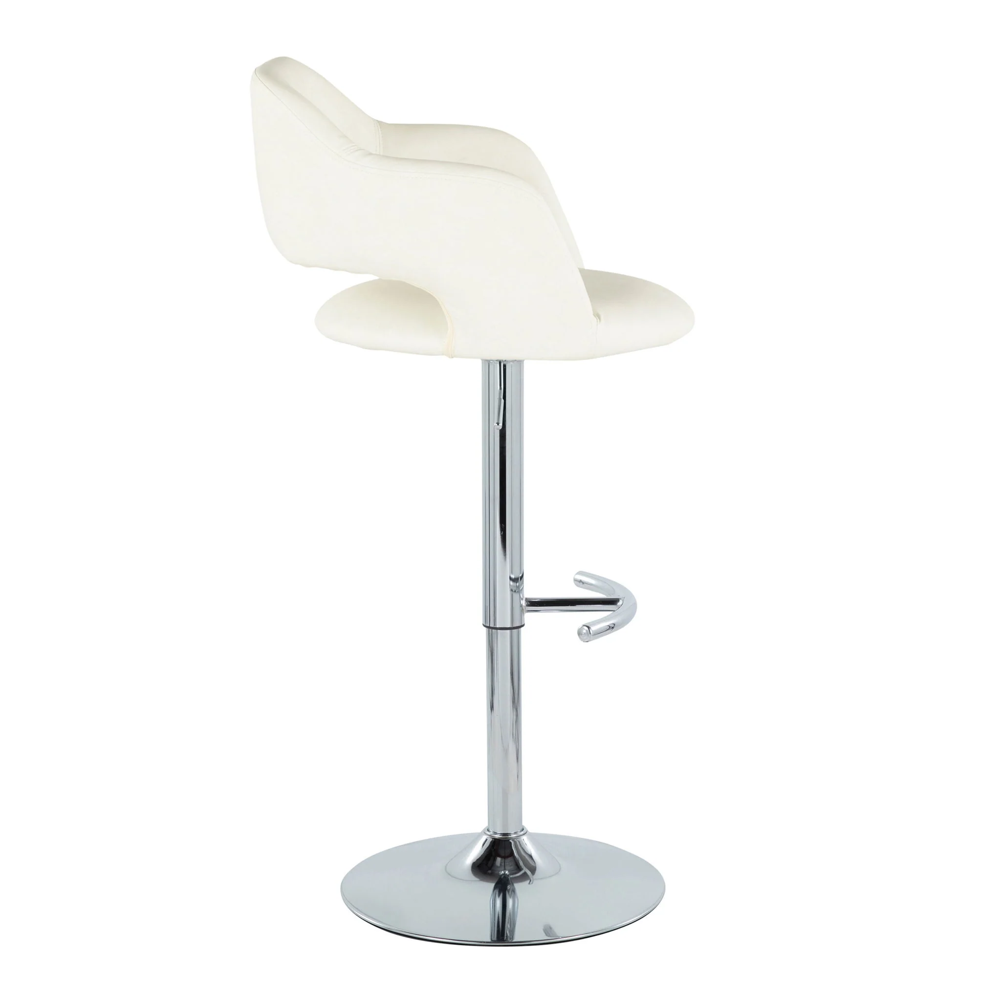 Margarite - Contemporary Ajustable Barstool With Swivel With Rounded T Footrest (Set of 2) - Image 14