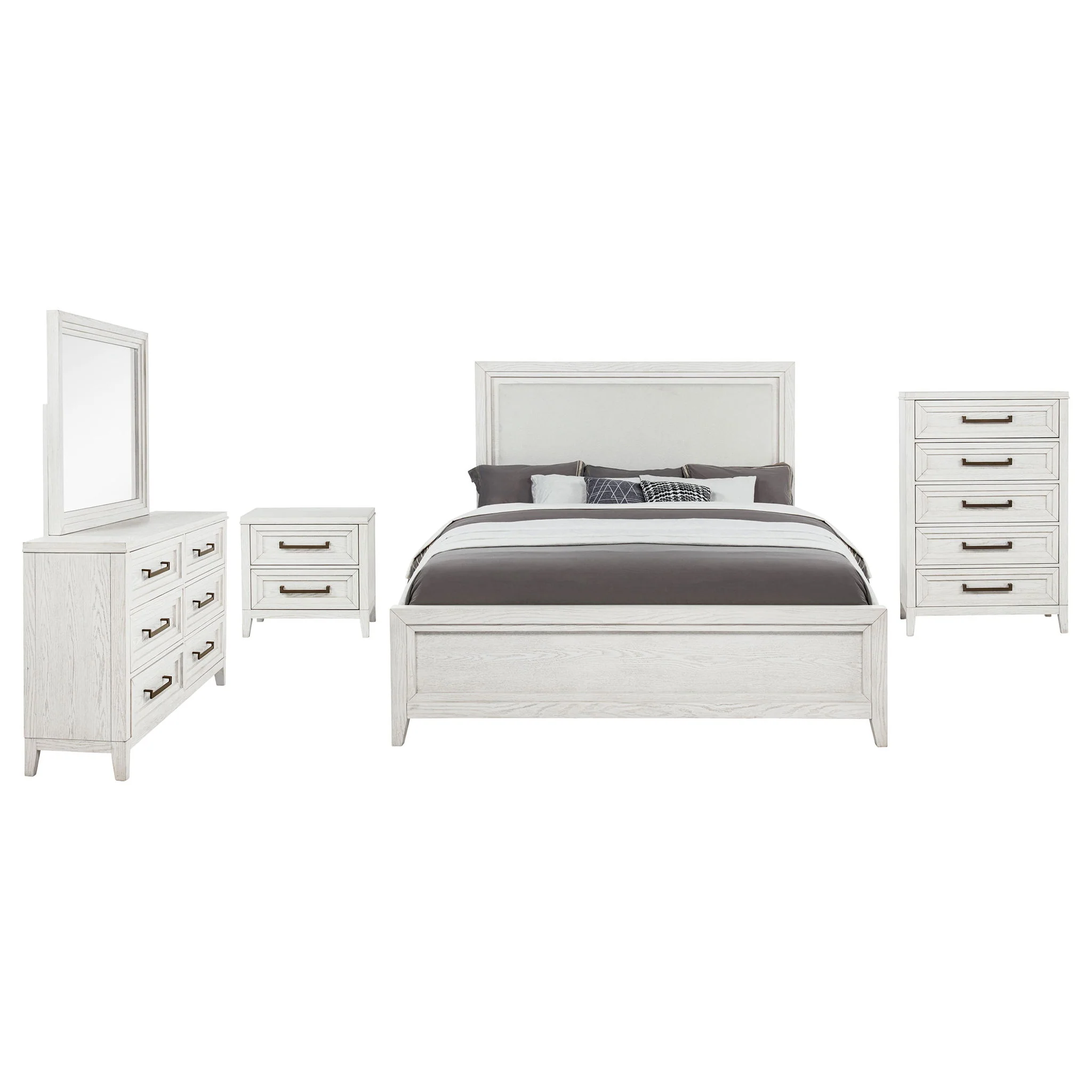 Marielle 5-piece Cal King Bedroom Set Distressed White - Image 2