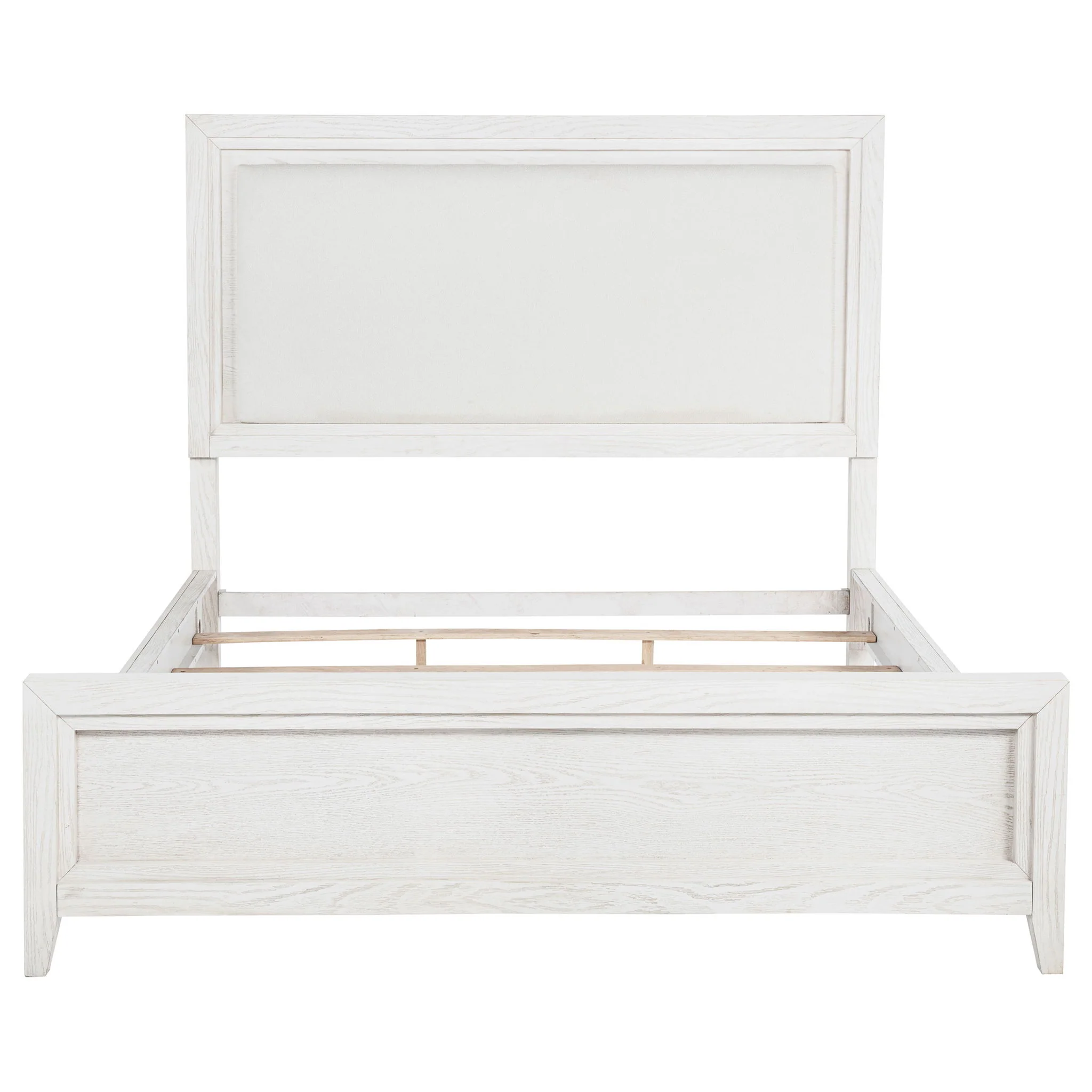 Marielle California King Panel Upholstered Bed Distressed White - Image 2