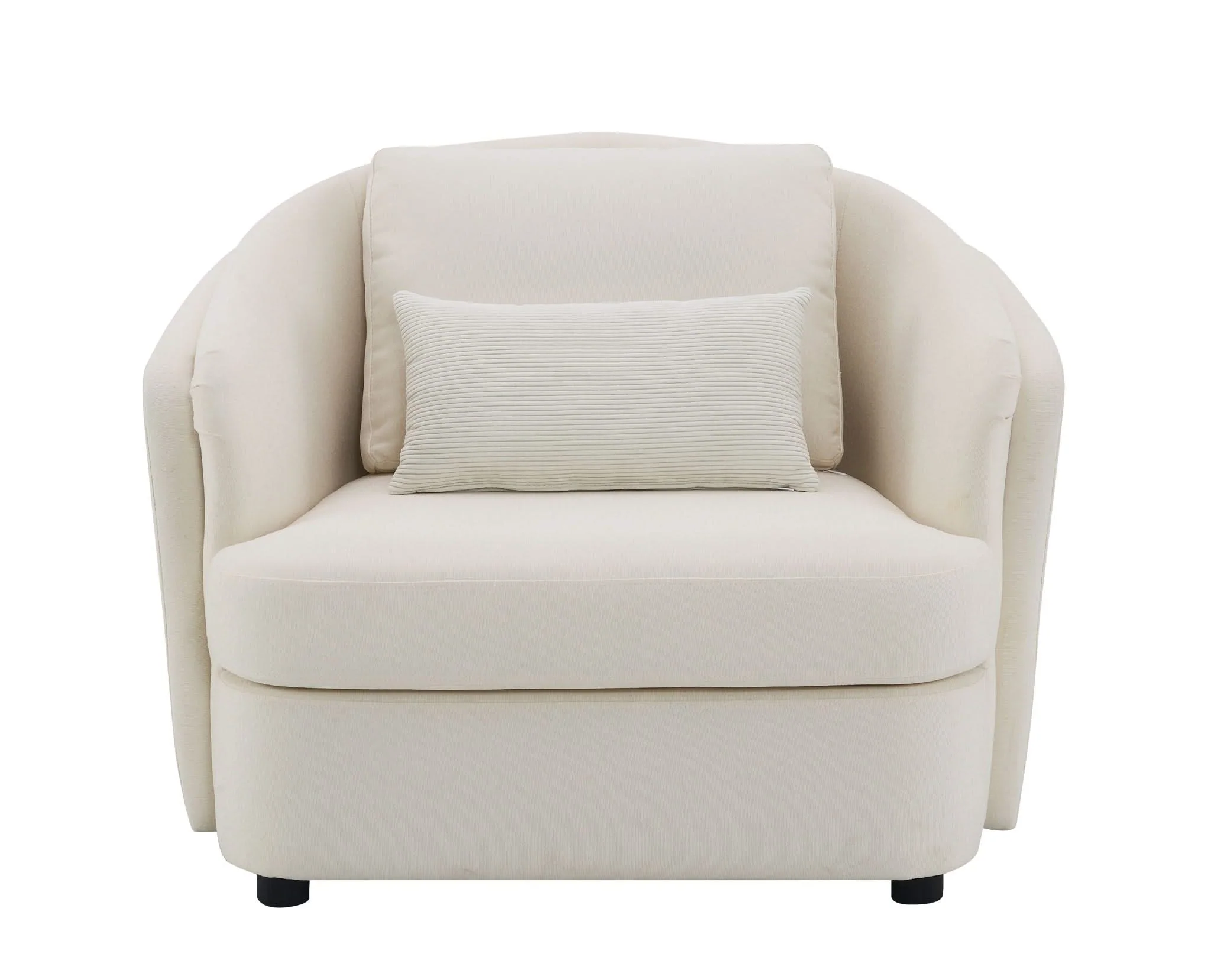 Mariko - Linen Chair With 1 Toss Pillow - Beige - Image 3