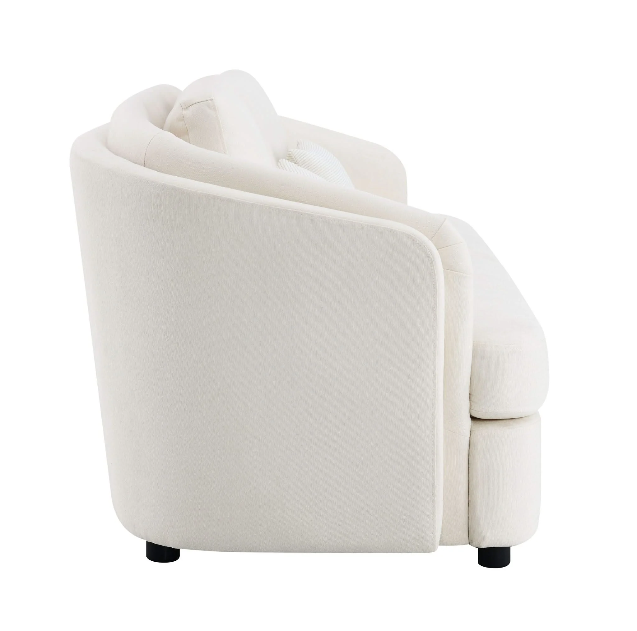 Mariko - Linen Sofa With 2 Toss Pillows - Beige - Image 2