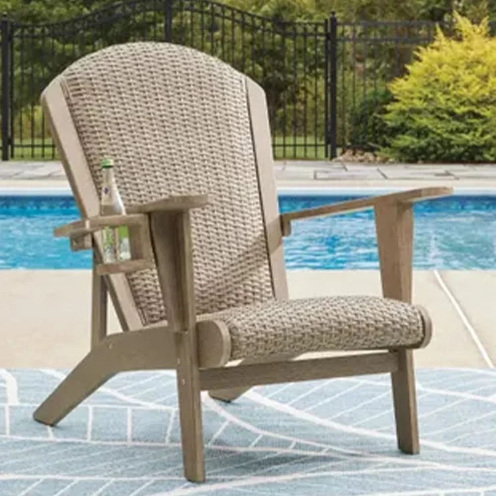 Marina Sun Casual 3PC Outdoor Chair and End Table Set with Resin Wicker & Eucalyptus Wood - Image 3