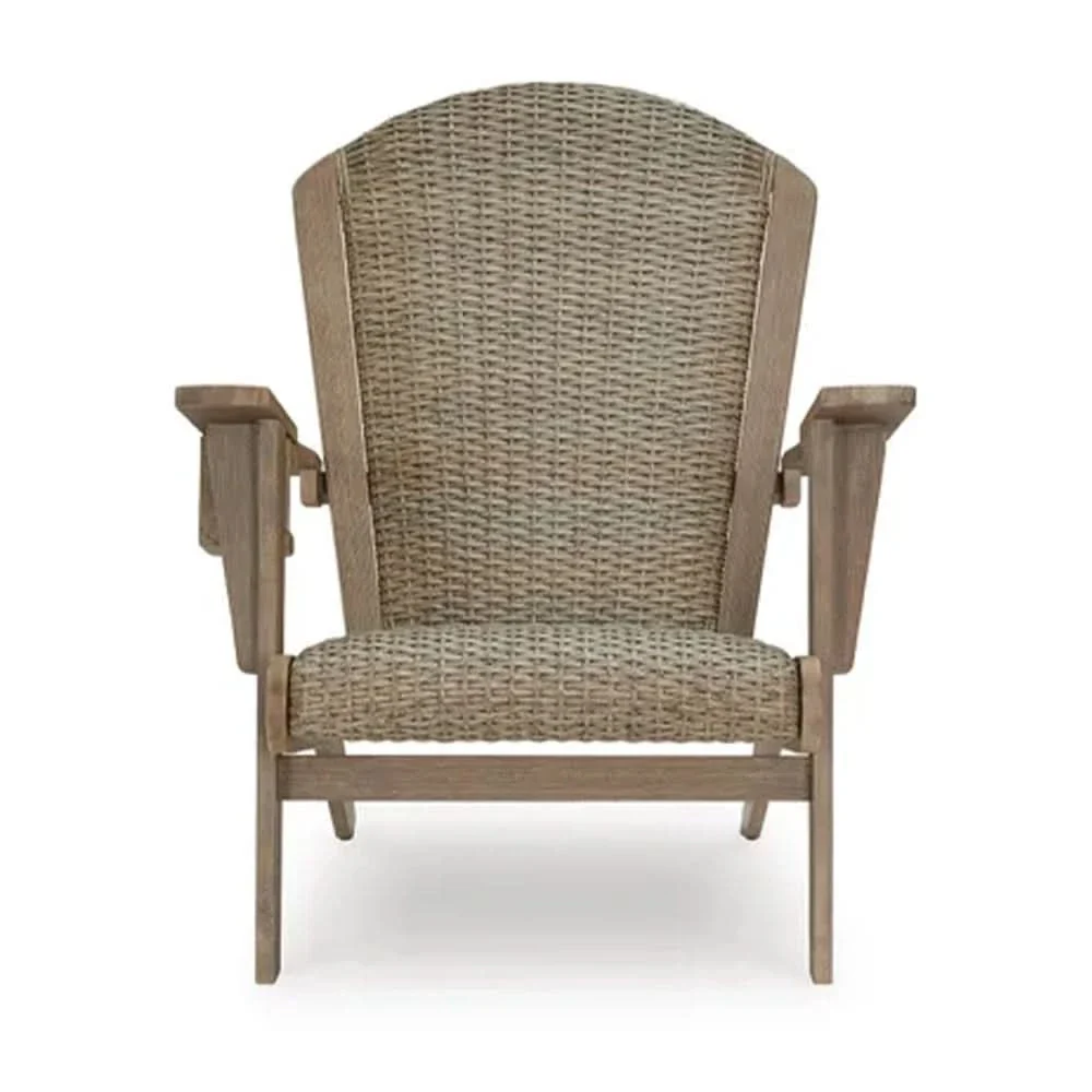 Marina Sun Casual 3PC Outdoor Chair and End Table Set with Resin Wicker & Eucalyptus Wood - Image 6