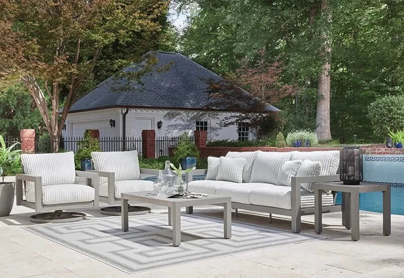 Marlin Outdoor All Weather Sofa with Cushions and Throw Pillows - Image 6