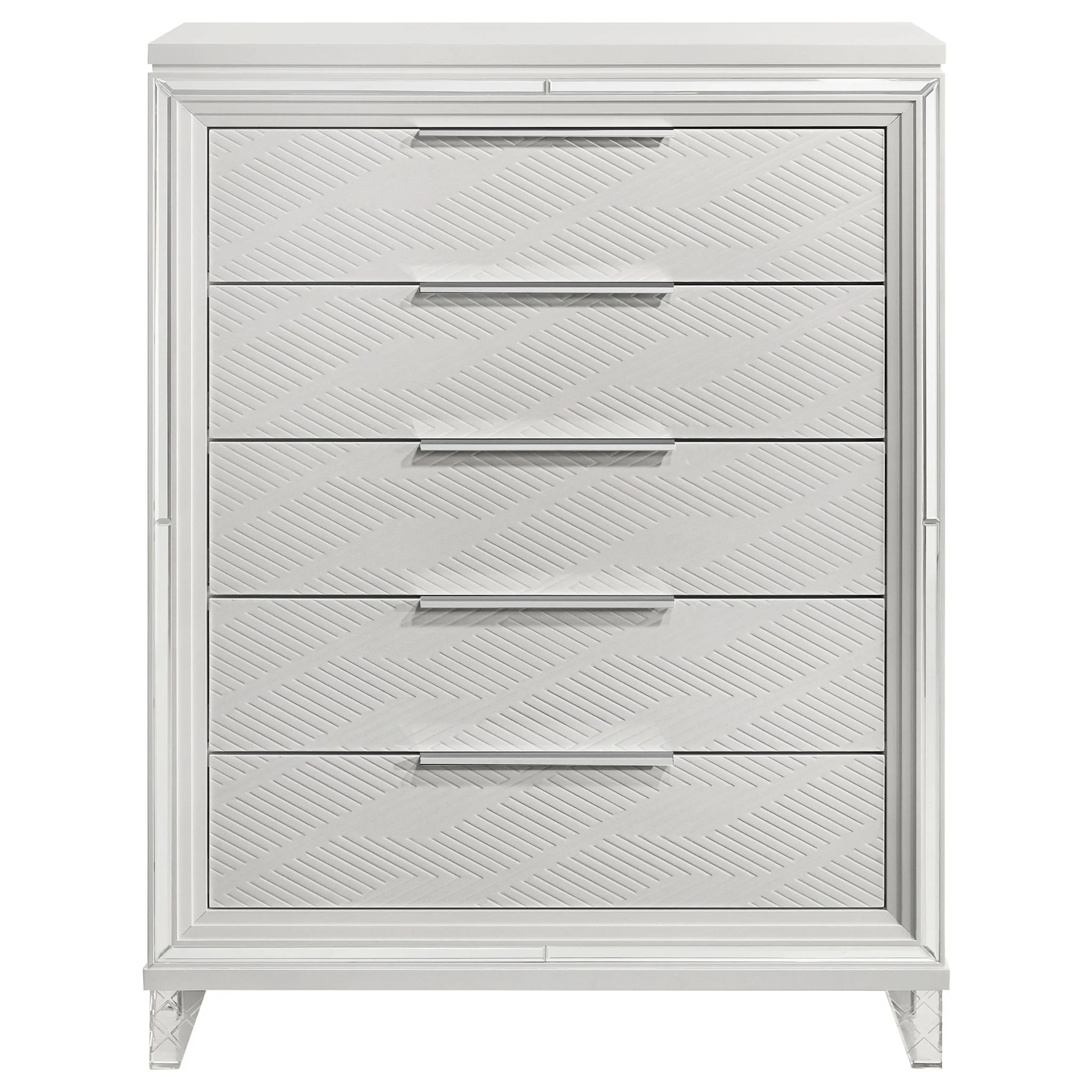 Marmore 5-drawer Bedroom Chest of Drawers White - Image 2