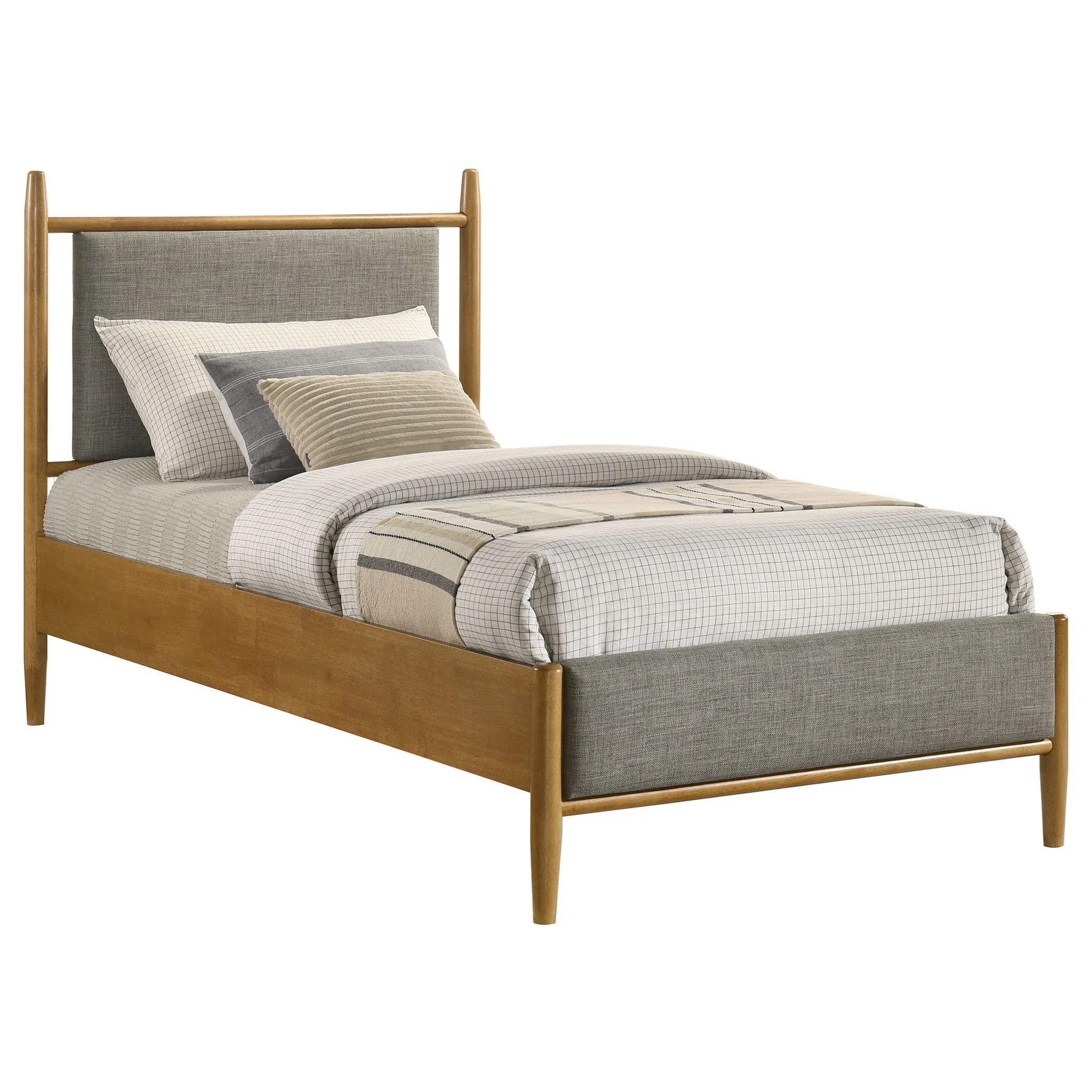 Mason 46-inch Twin Panel Platform Bed Grey and Light Brown - Image 4