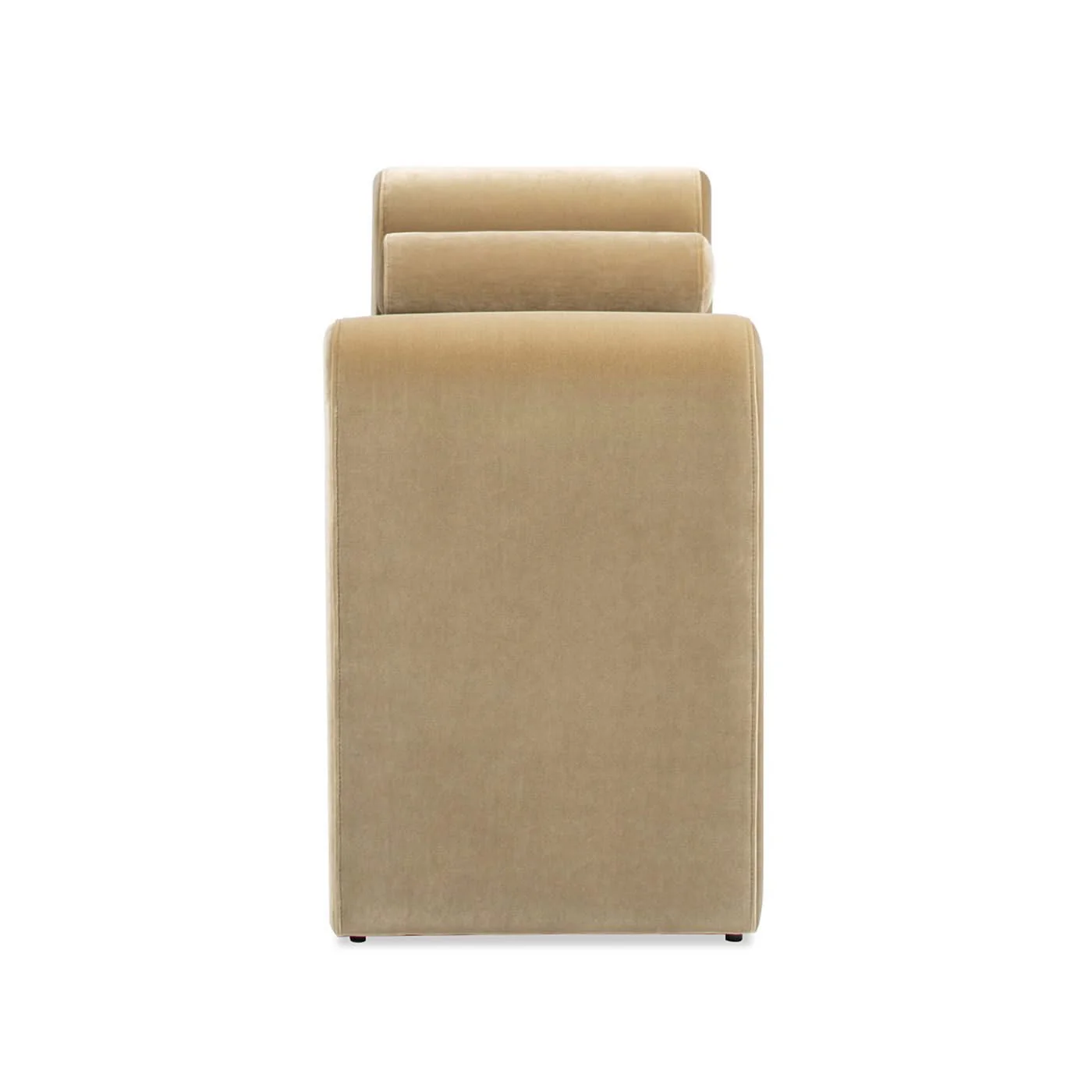 Mason - Arched Arm Bench With Bolster Pillows - Camel Brown Beige - Image 2