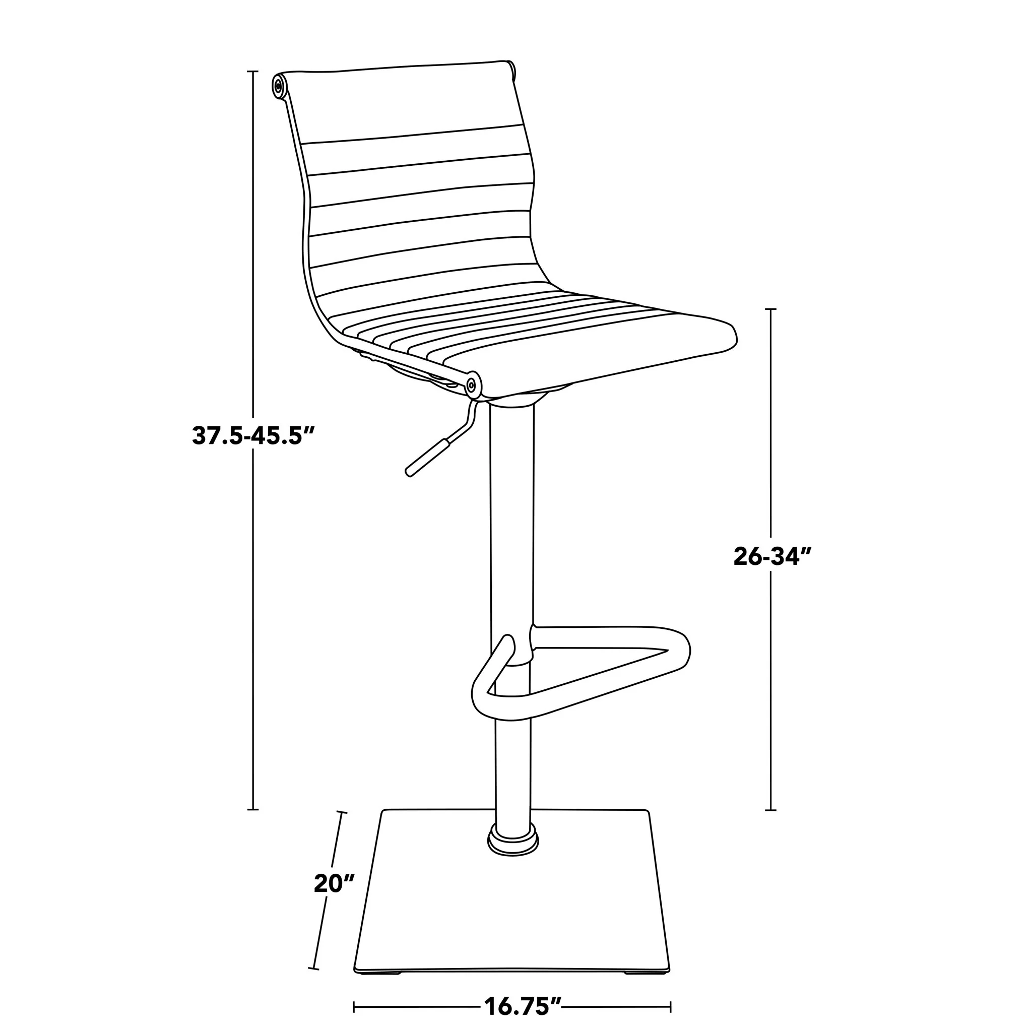 Masters - Contemporary Adjustable Barstool With Swivel - Image 5