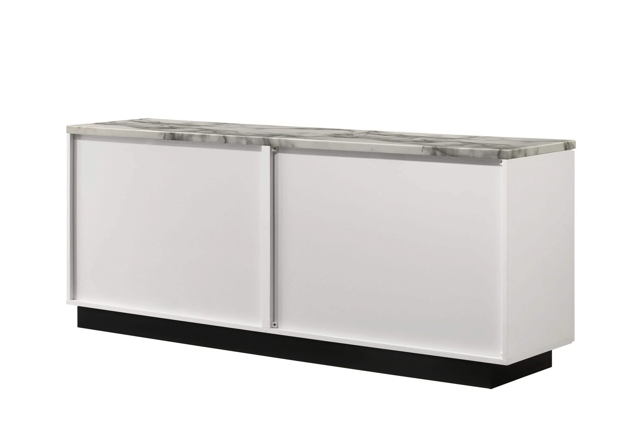 Matilda - Cabinet Console Table With White Faux Marble Top - White - Image 2