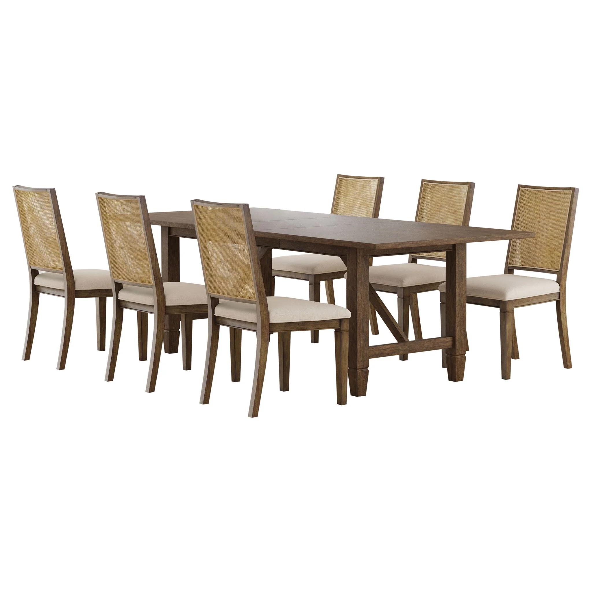 Matisse 7-piece Rectangular Dining Table Set Light Brown - Image 4