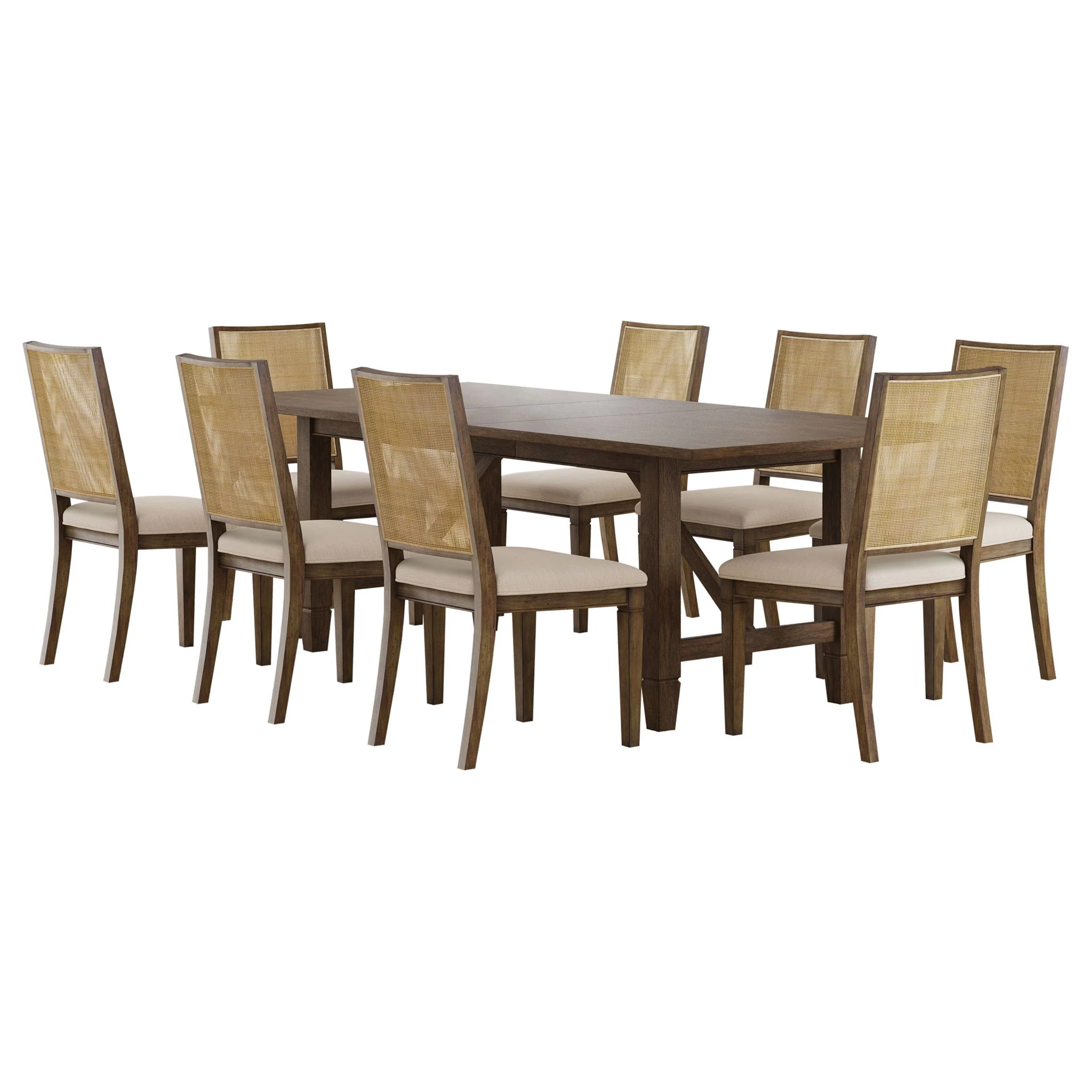 Matisse 9-piece Rectangular Dining Table Set Light Brown - Image 4