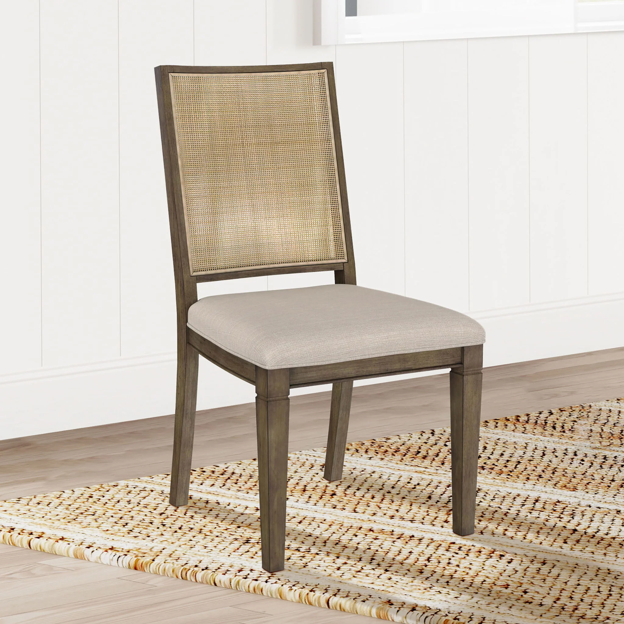 Matisse Woven Rattan Back Dining Side Chair Brown (Set of 2) - Image 3