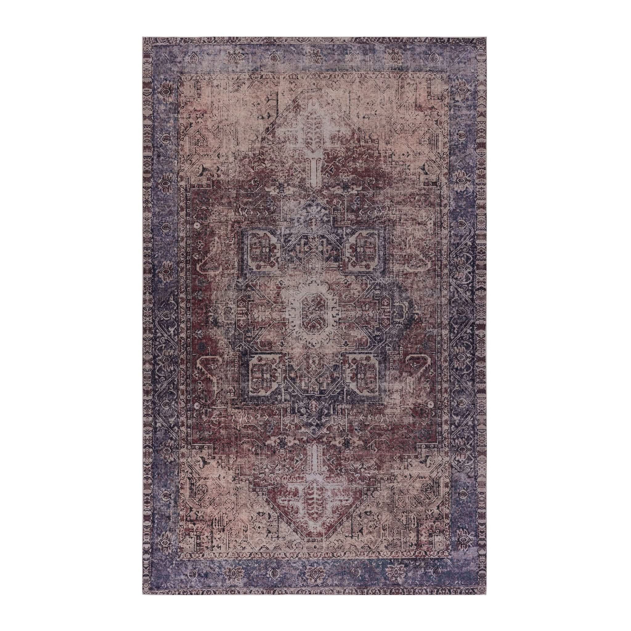 Maval - 6' X 9' Washable Area Rug - Burgundy - Image 2