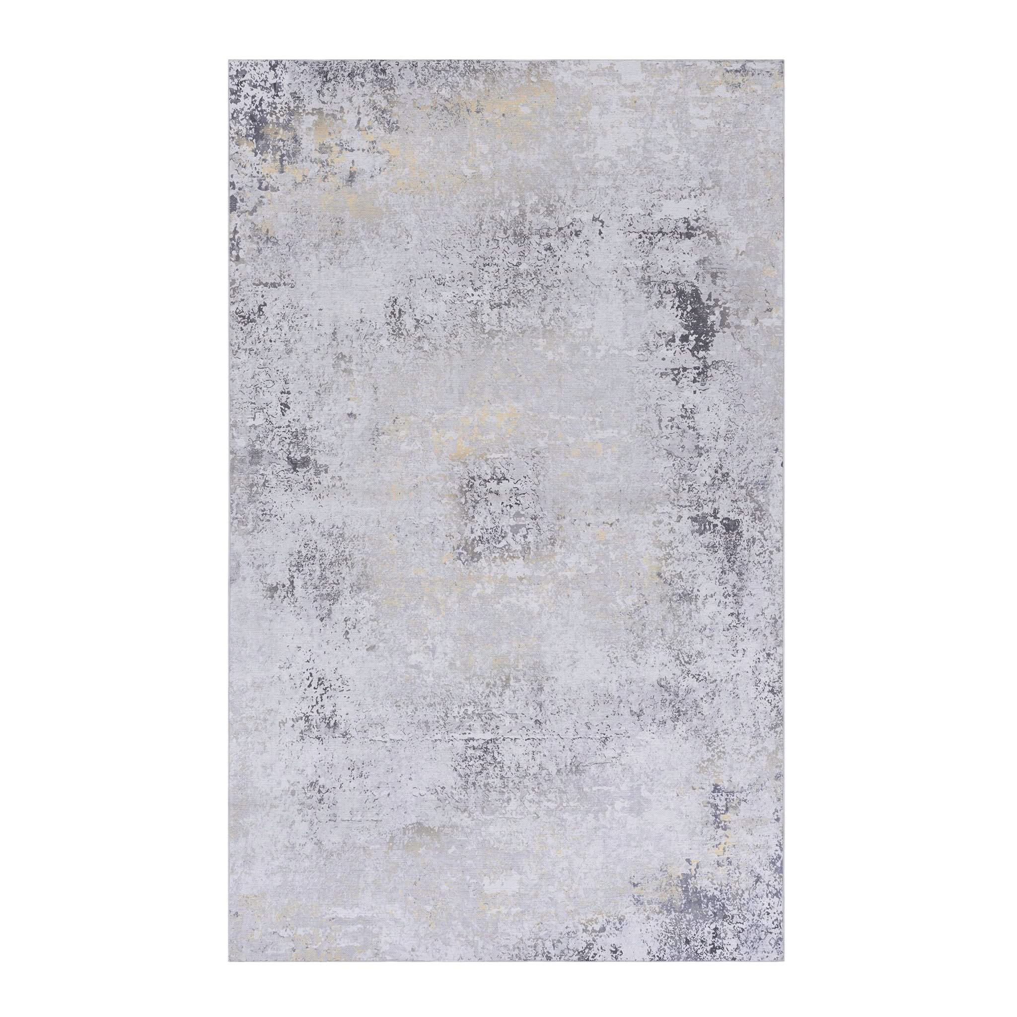 Maval - 8' X 10' Area Rug Washable - Gray / Gold - Image 4