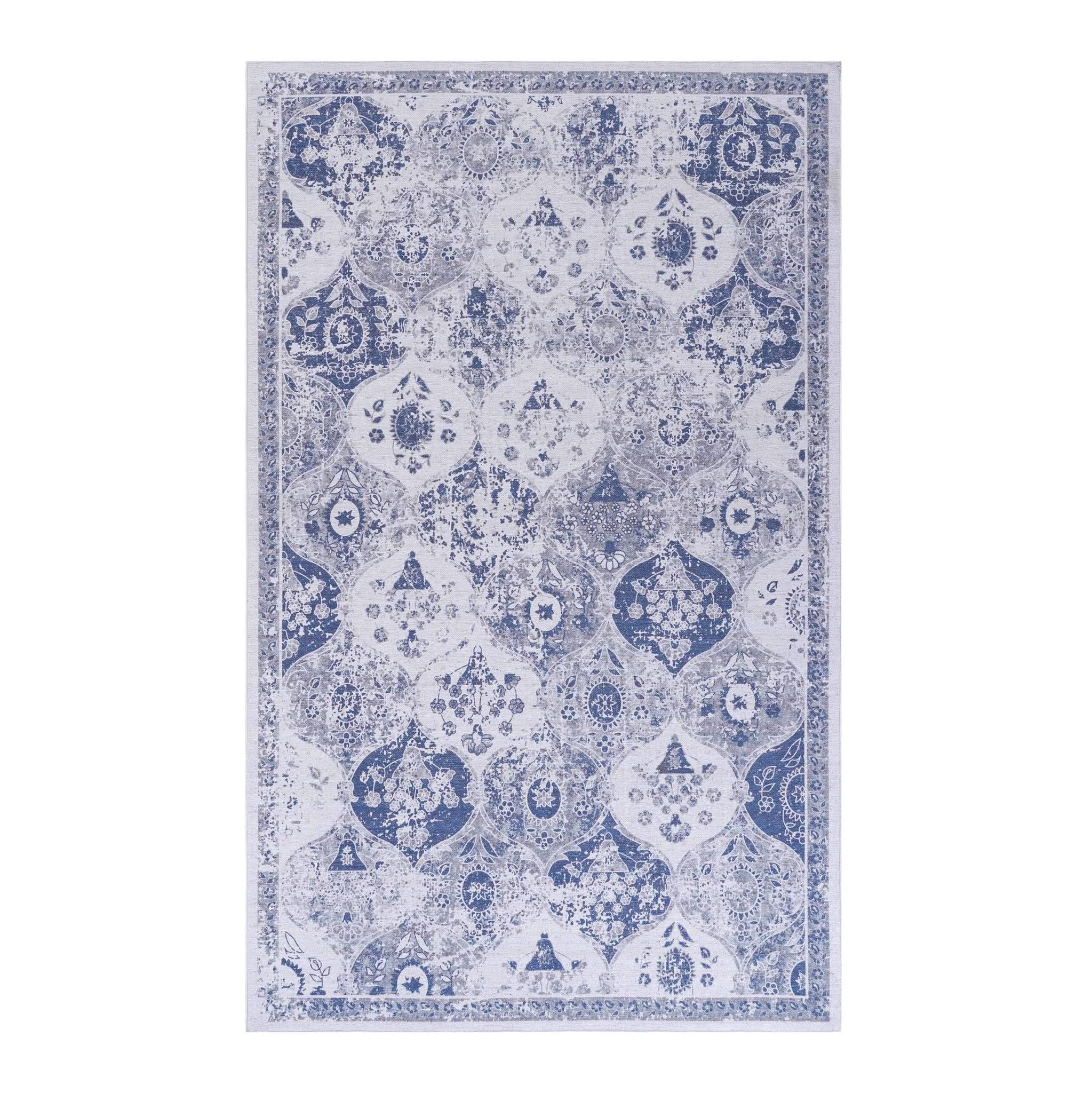 Maval - 8' X 10' Washable Area Rug - Blue - Image 3