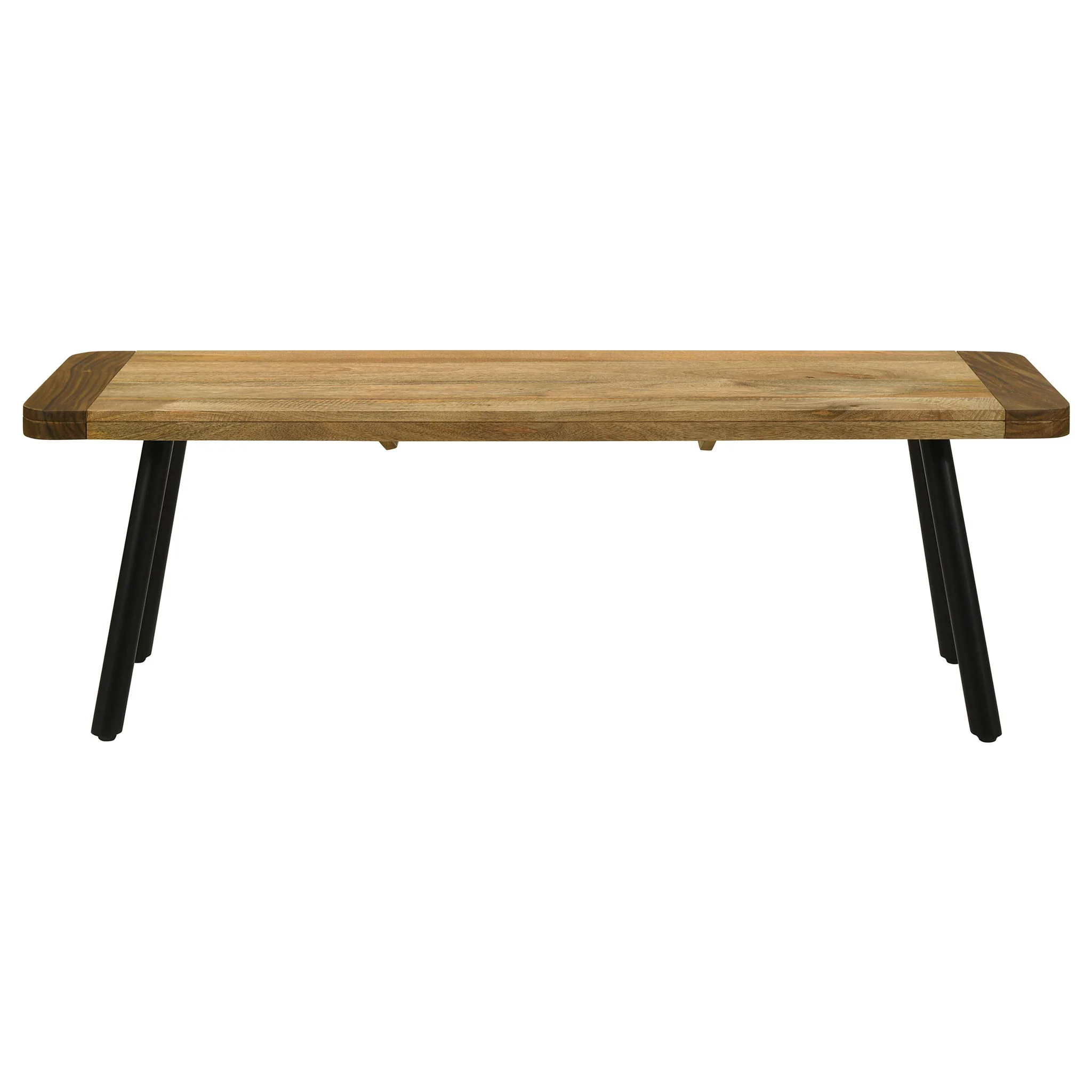 Maverick Wood Dining Bench Natural Mango and Black - Image 2