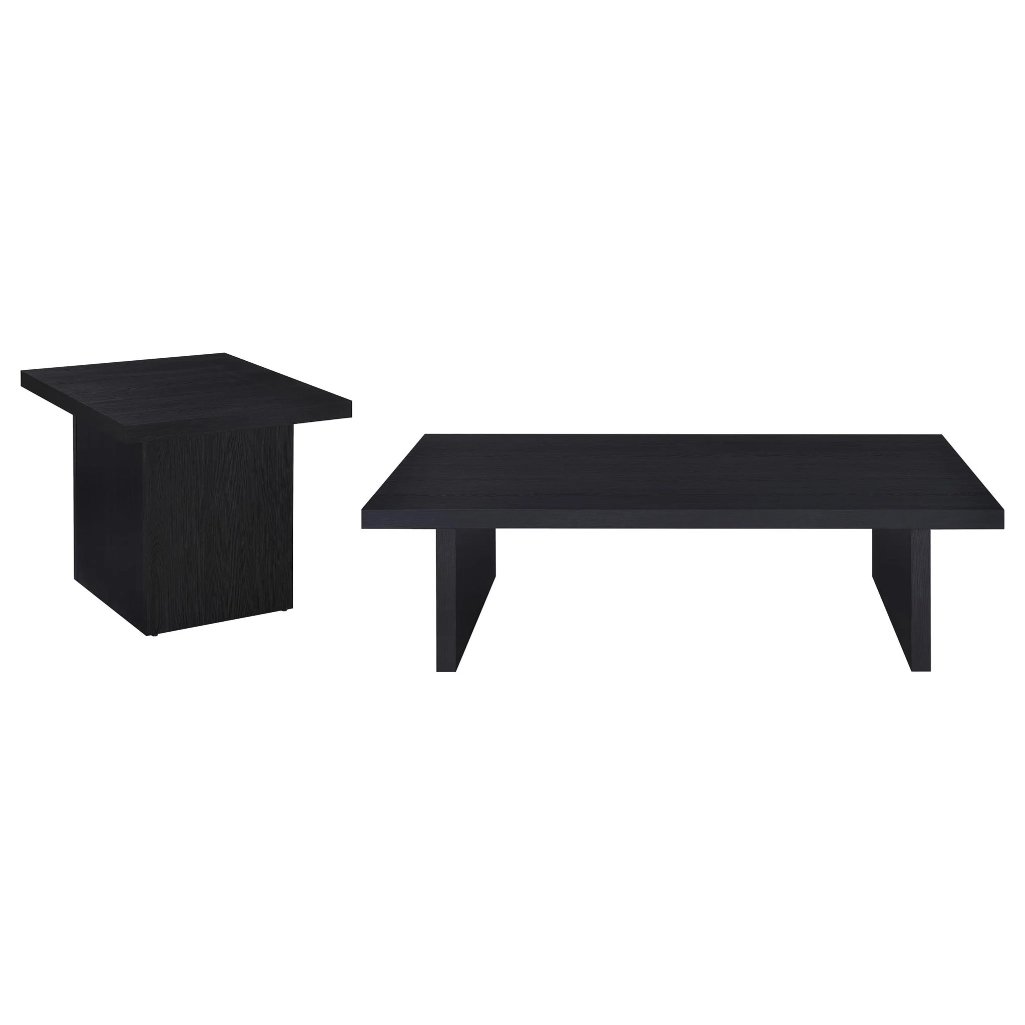 Max 2-piece Rectangular Coffee and End Table Set Black - Image 3