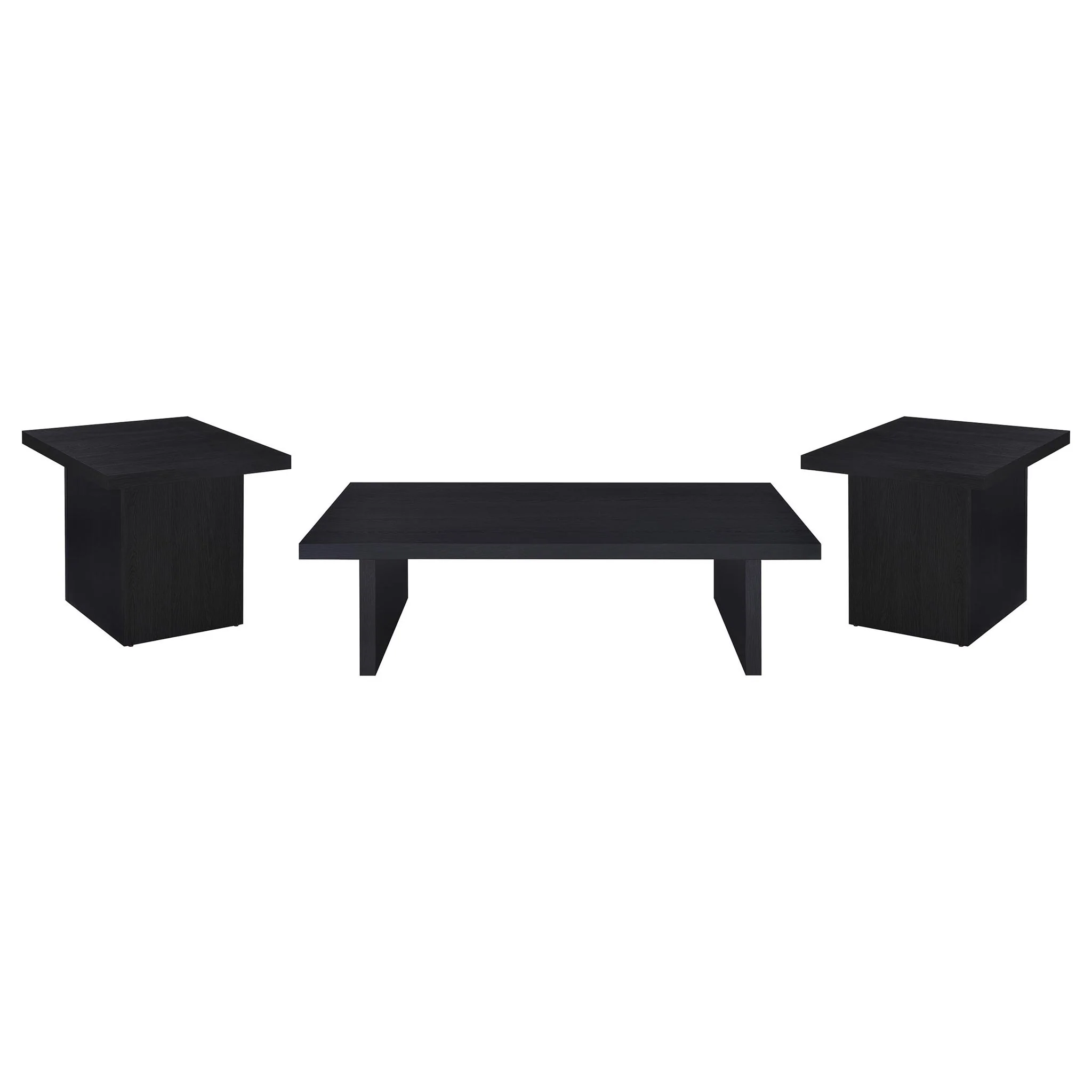 Max 3-piece Rectangular Coffee and End Table Set Black - Image 2