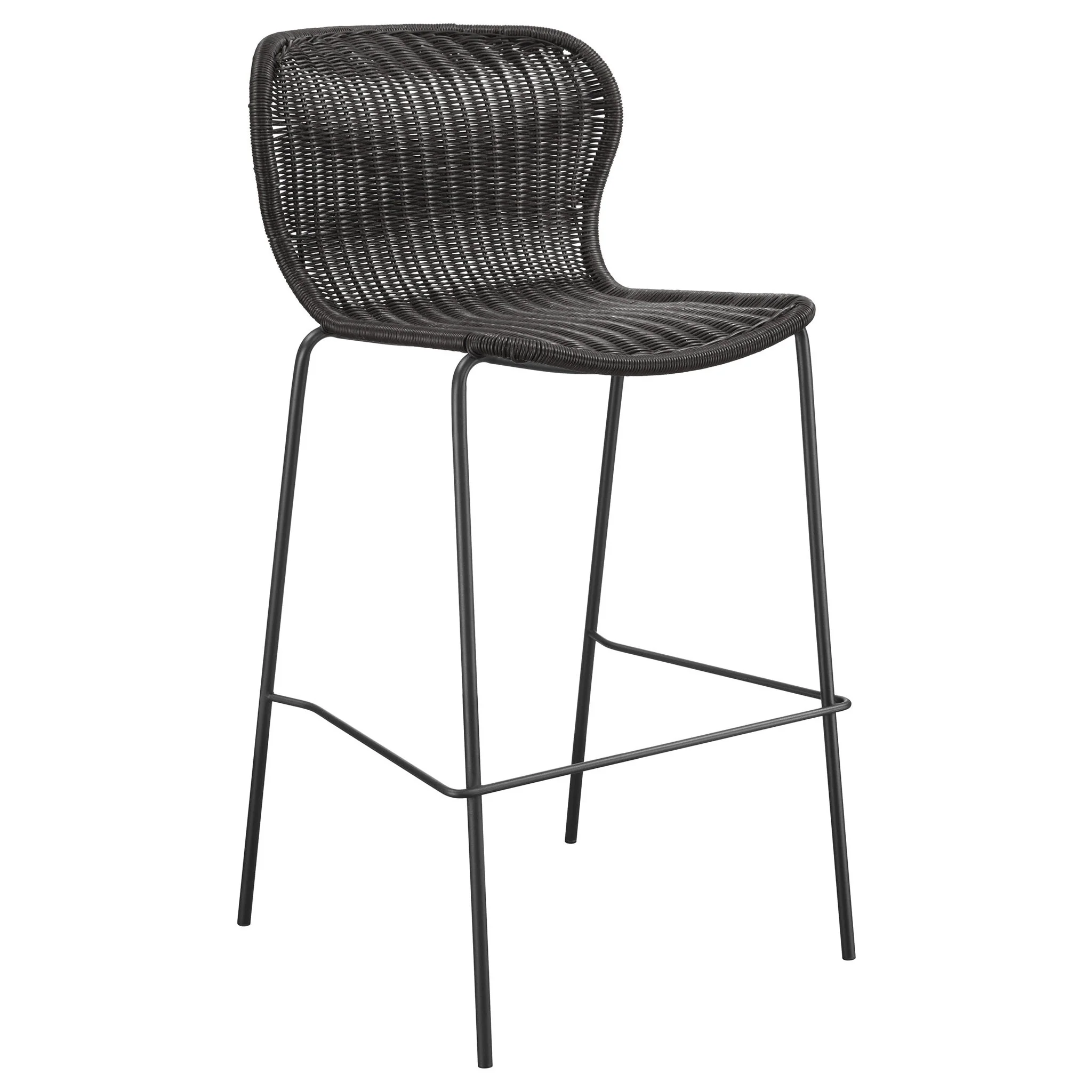 Mckinley Faux Rattan Metal Bar Chair Brown (Set of 2) - Image 2