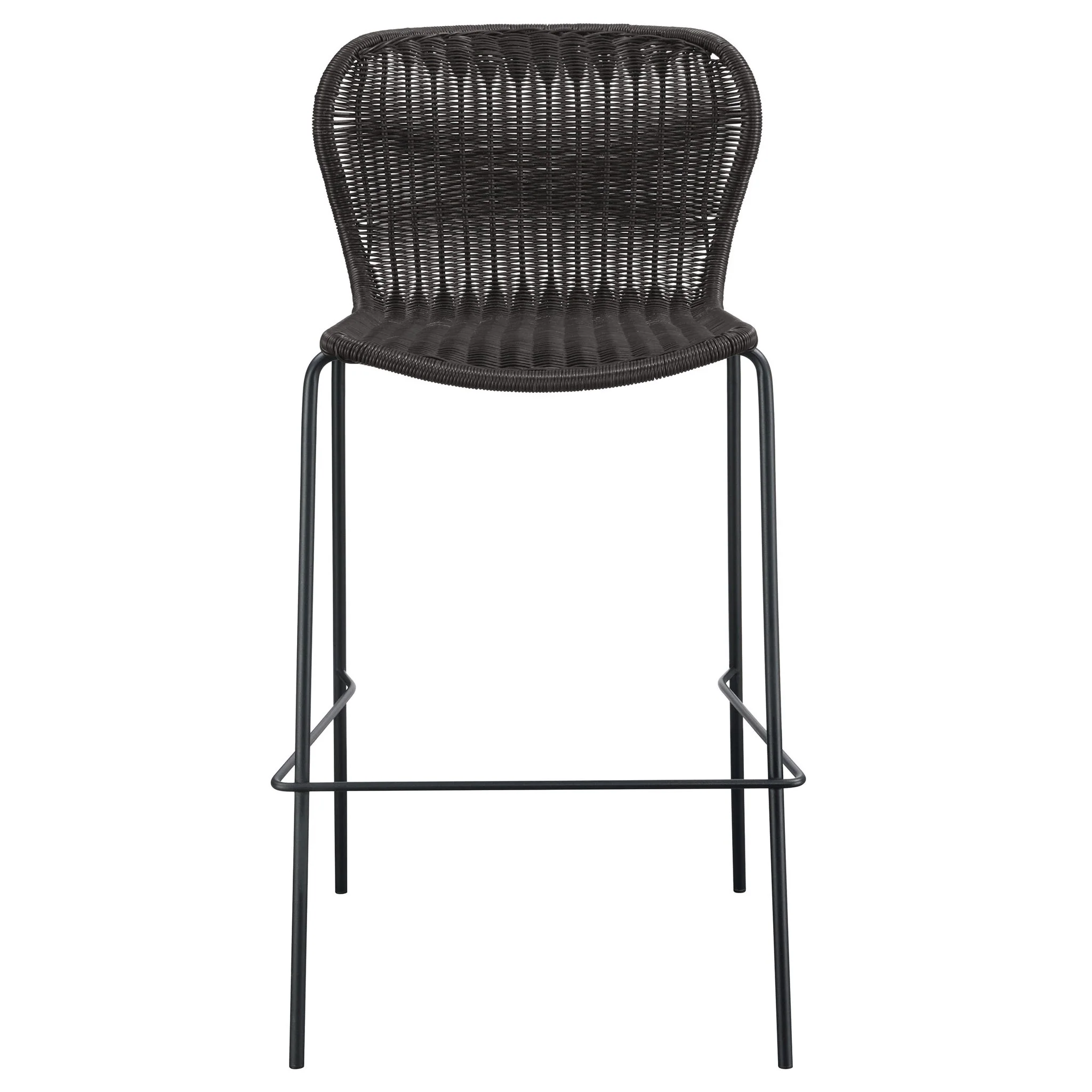 Mckinley Faux Rattan Metal Bar Chair Brown (Set of 2) - Image 4