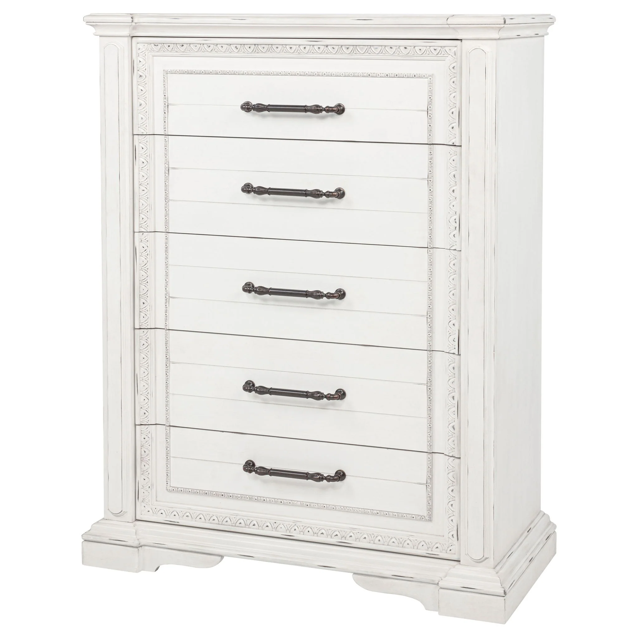 McKinney 5-drawer Bedroom Chest of Drawers Vintage White - Image 4