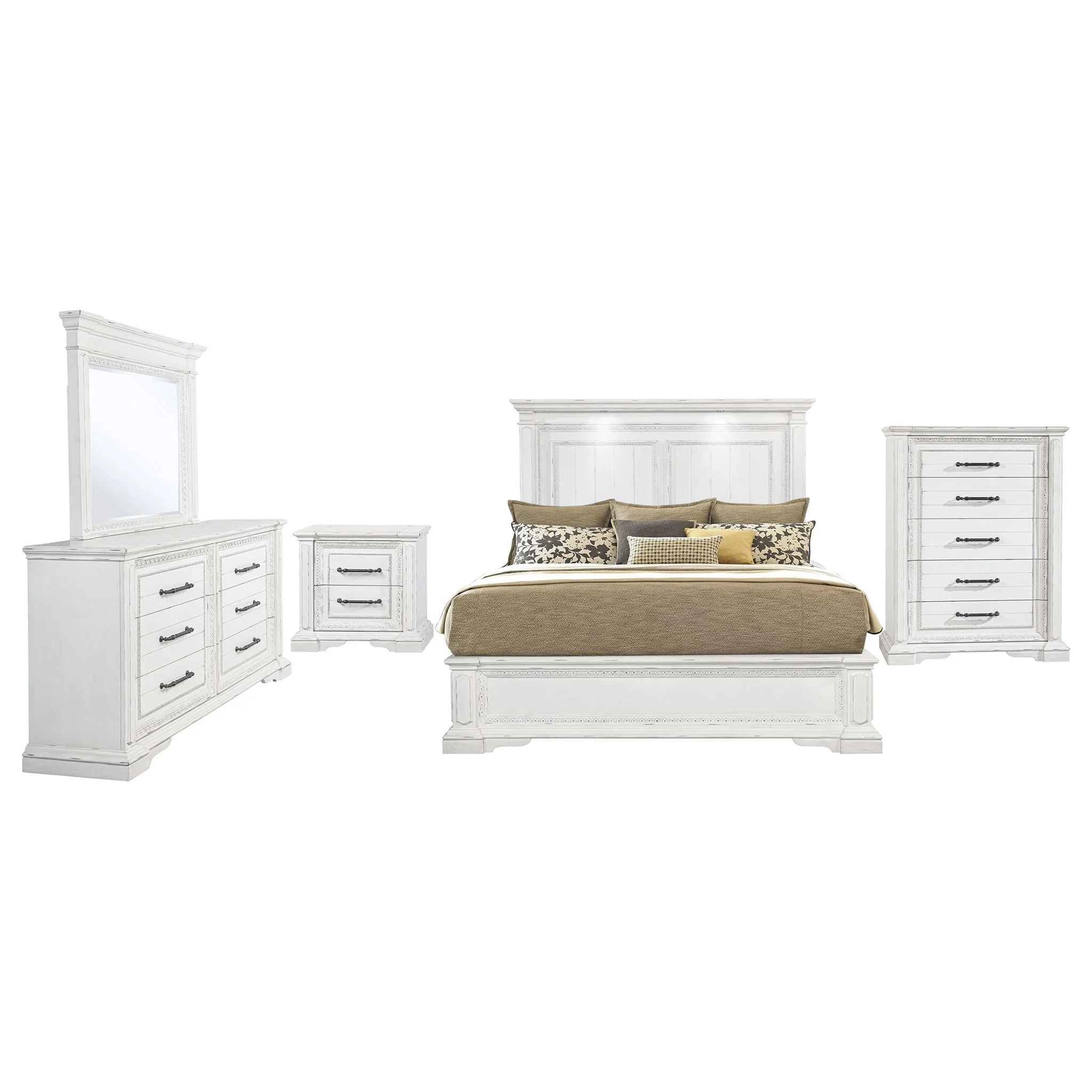 McKinney 5-piece Eastern King Bedroom Set Vintage White - Image 4