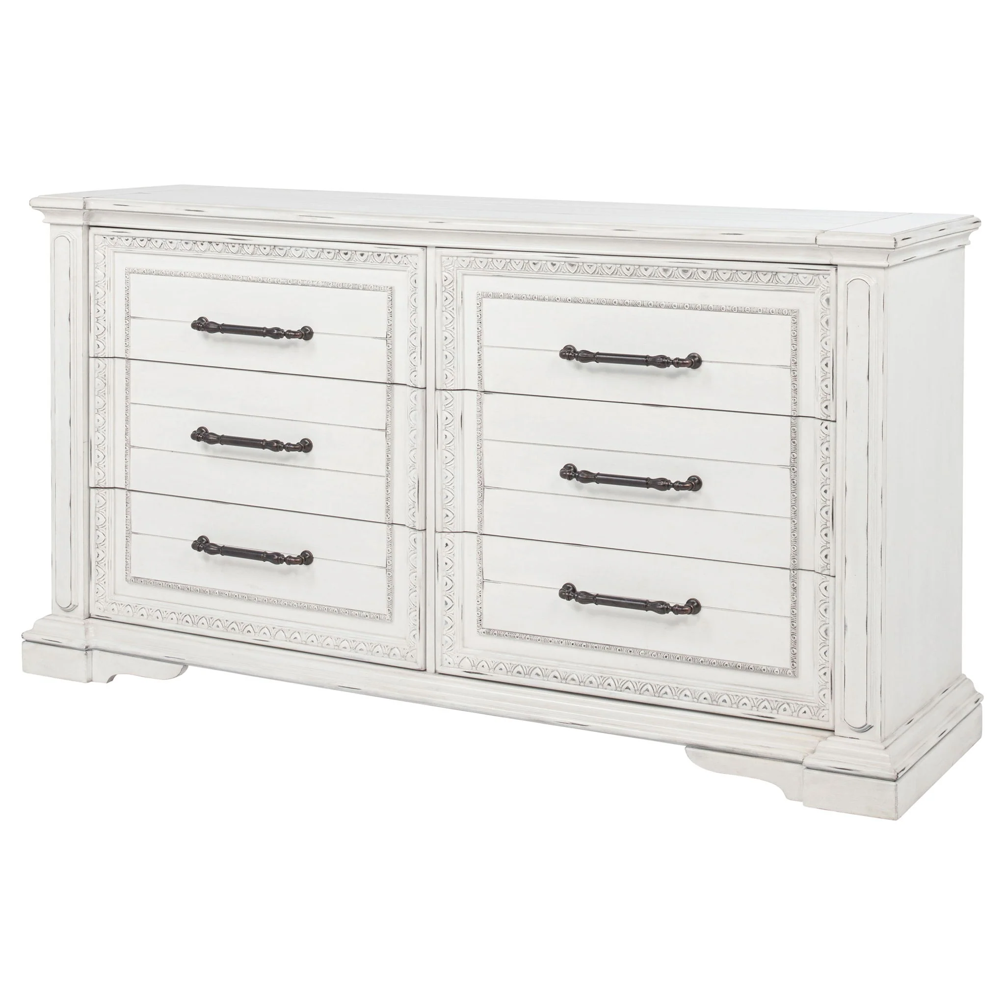 McKinney 6-drawer Bedroom Dresser Cabinet Vintage White - Image 2